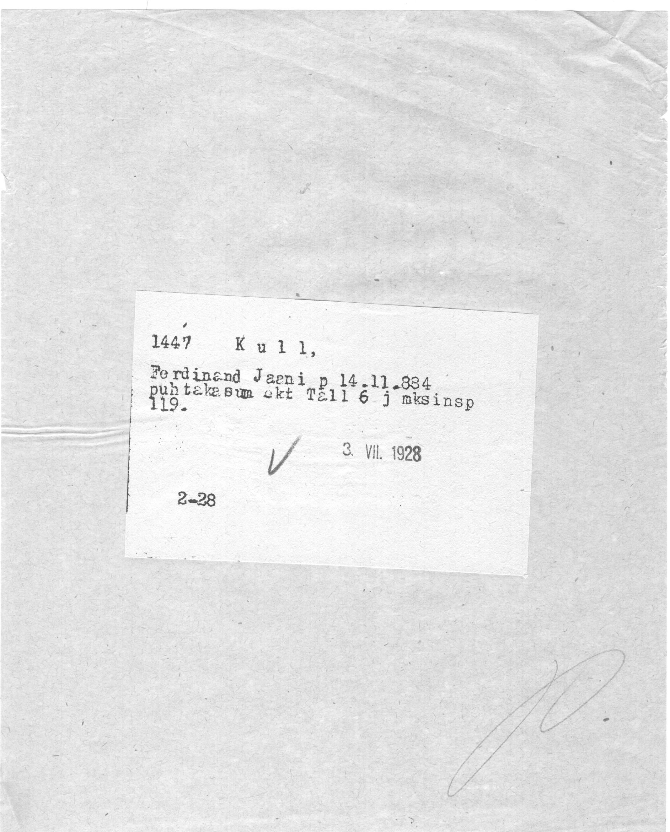 Kull, Ferdinand, Jaan