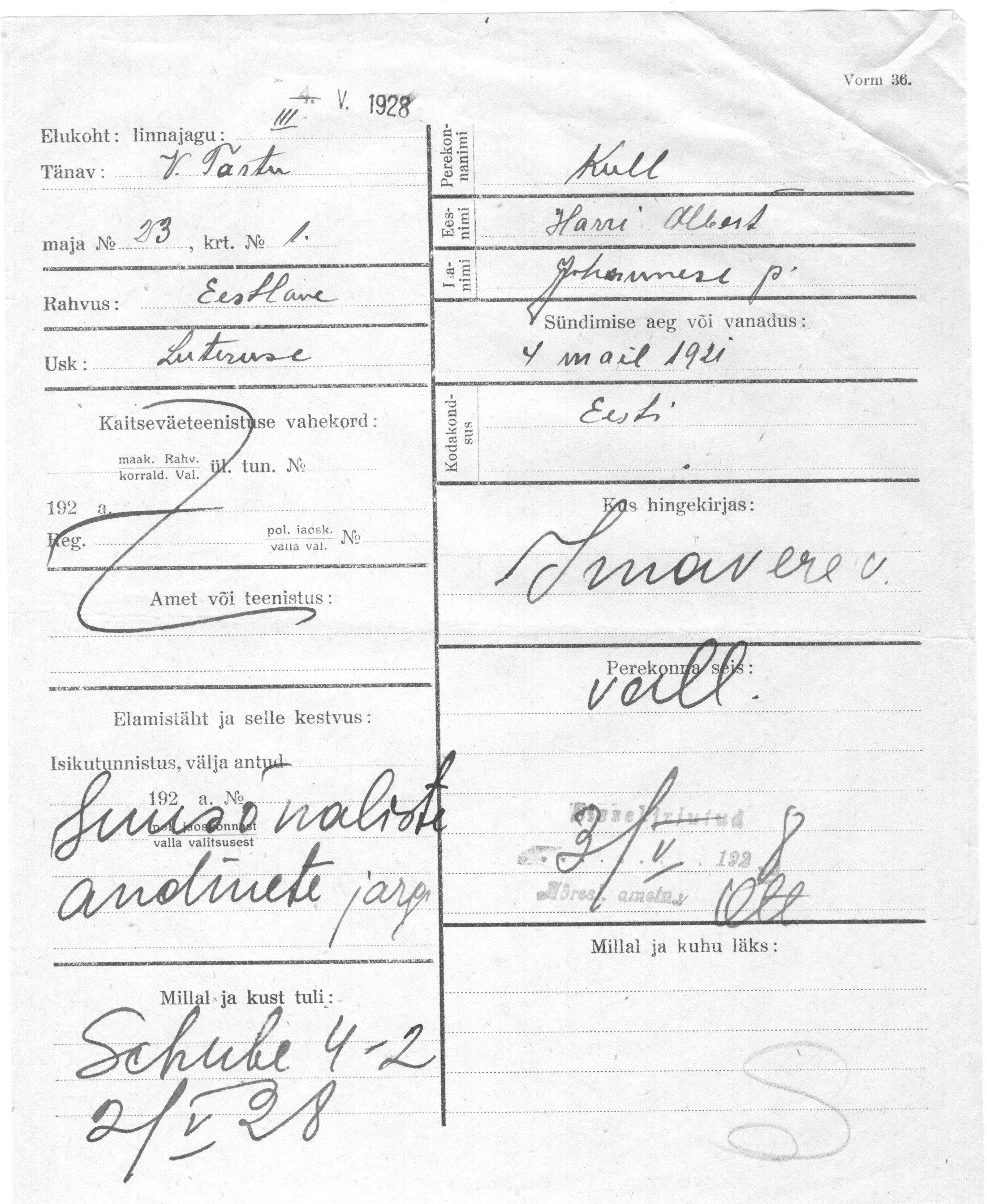 Kull, Harri albert, Johannes