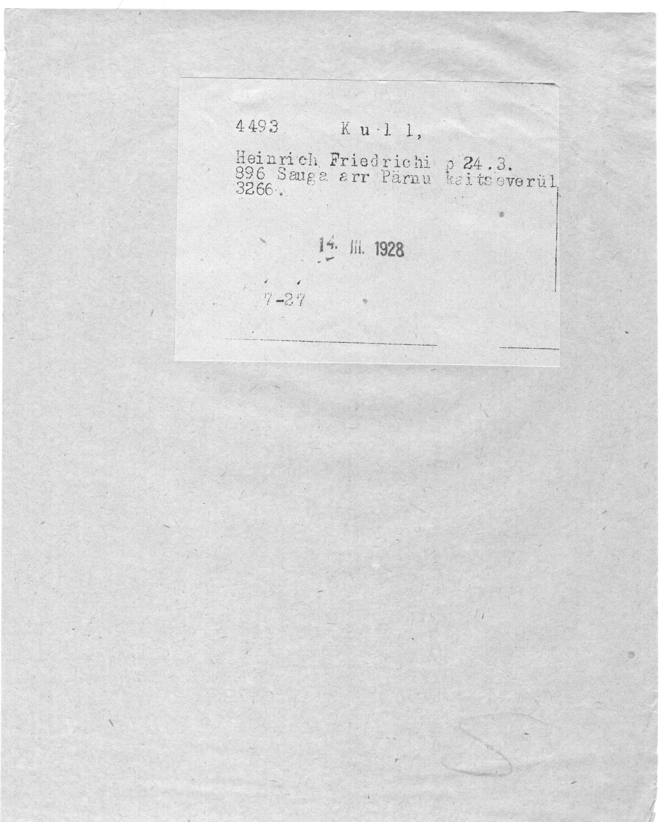 Kull, Heinrich, Friedrich