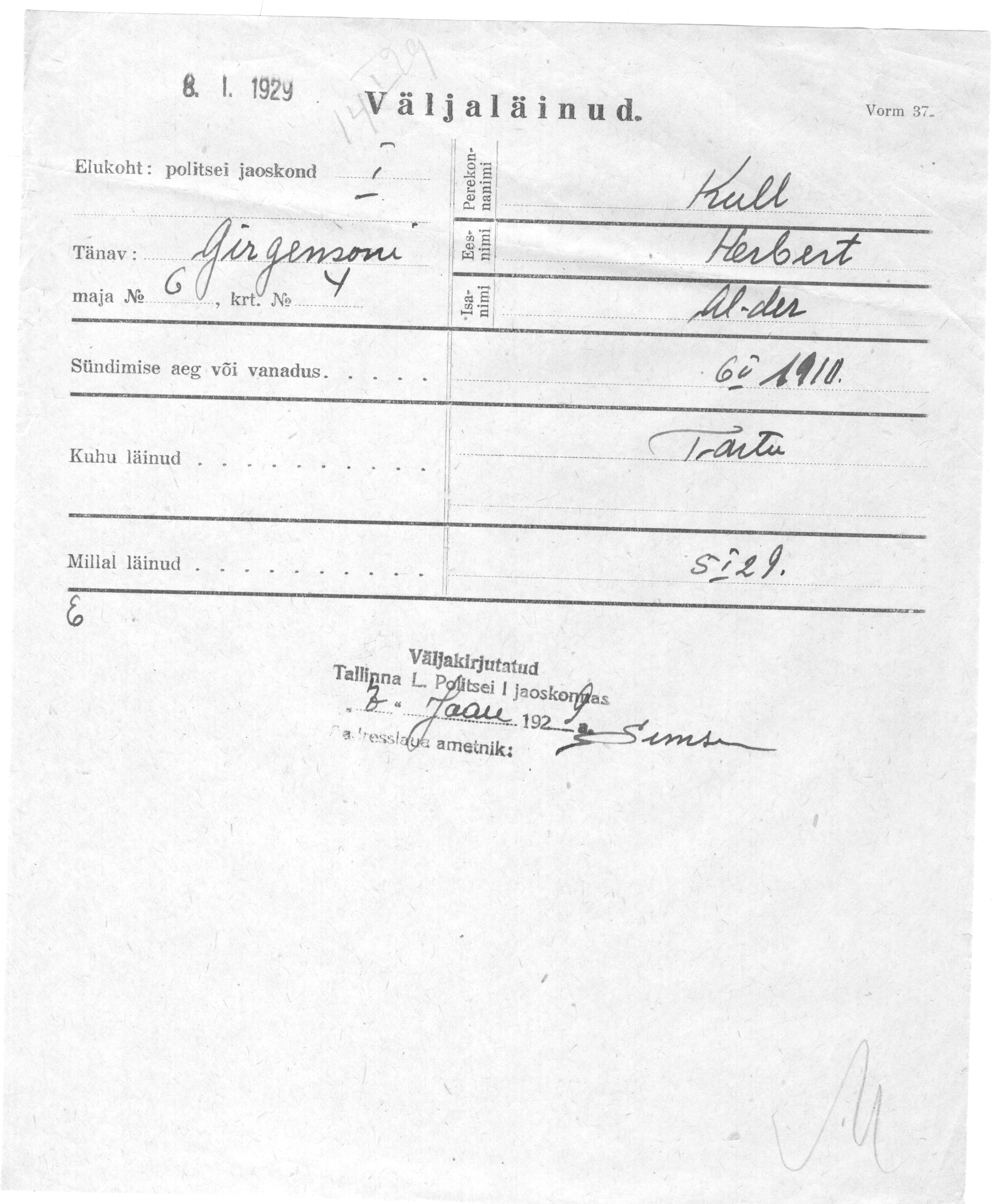 Kull, Herbert, Al-Der