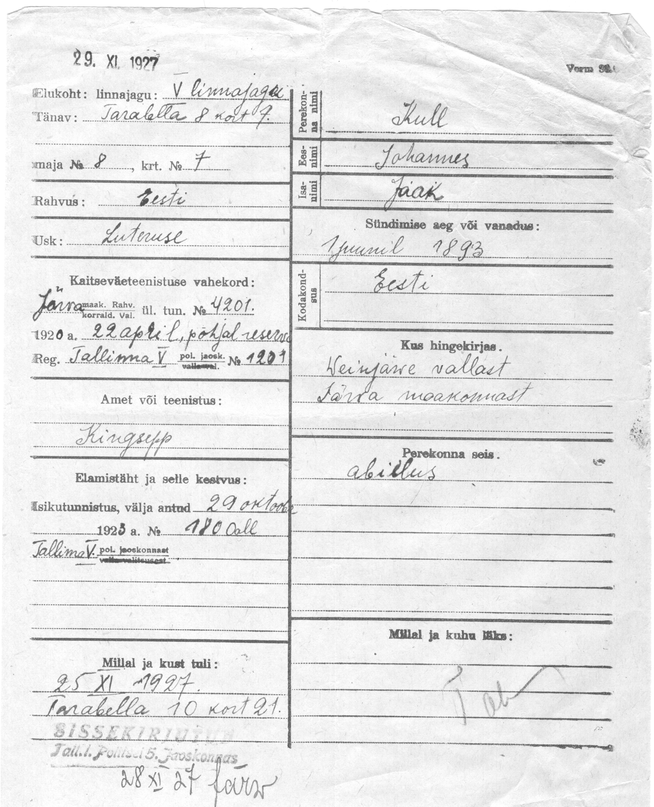 Kull, Johannes, Jaak