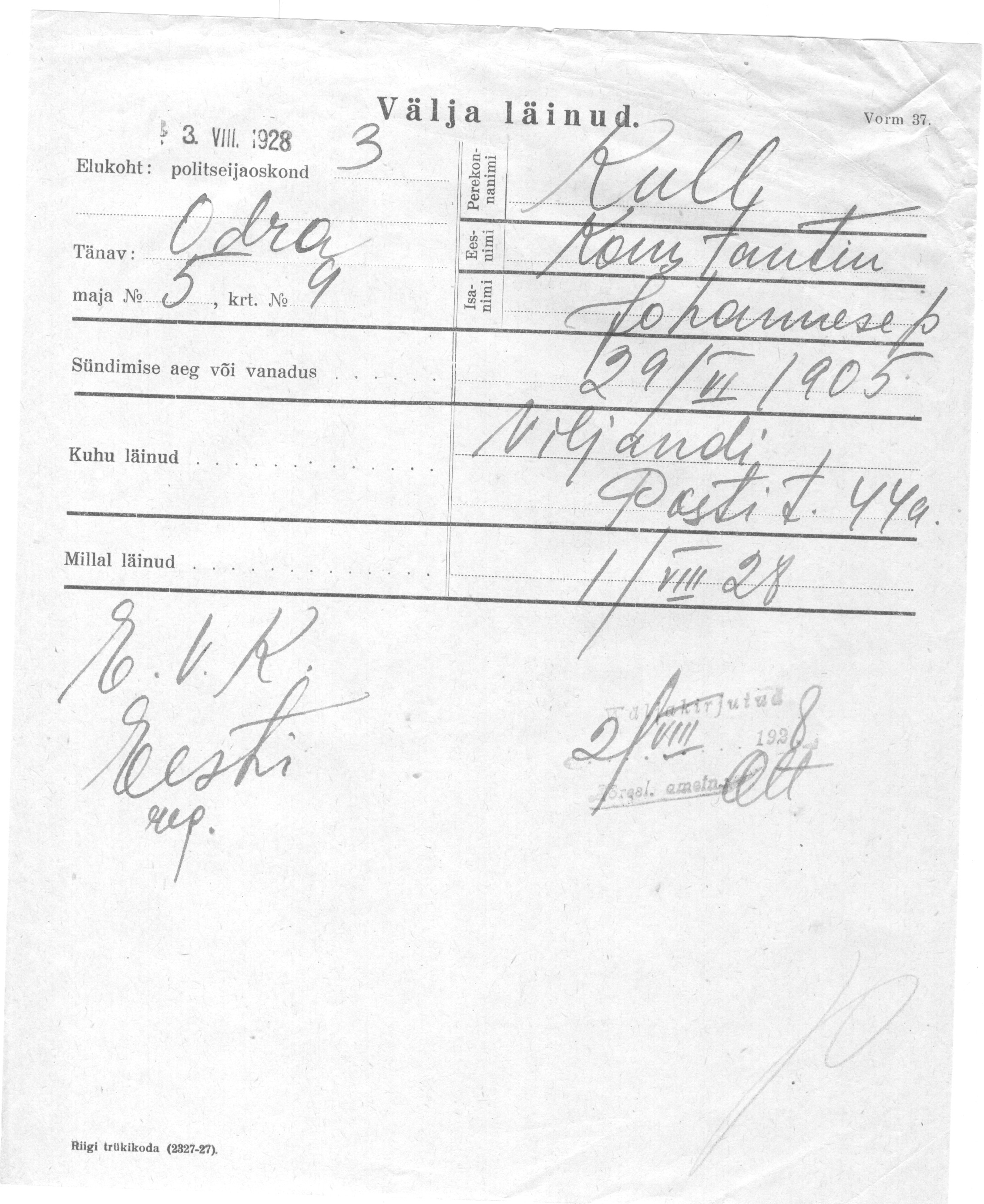 Kull, Konstantin, Johannes