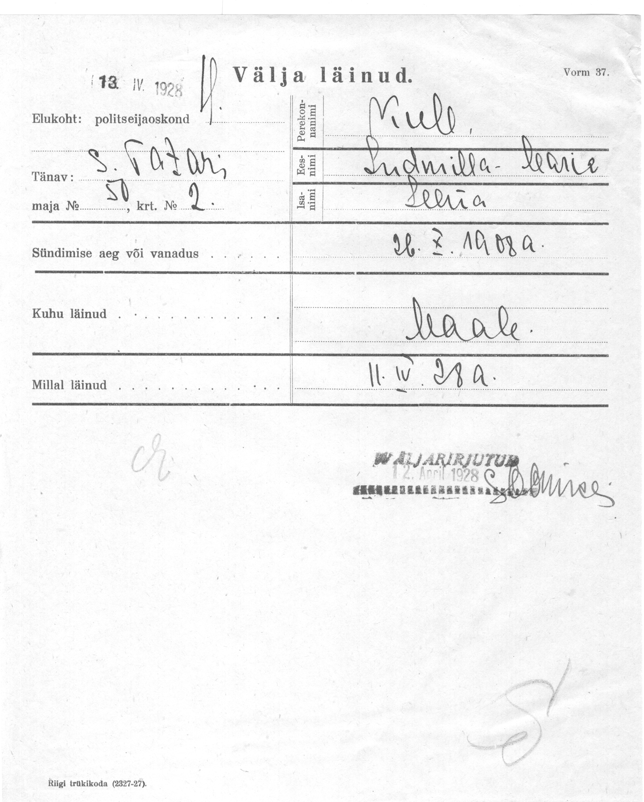 Kull, Ludmilla-Maria, Leena