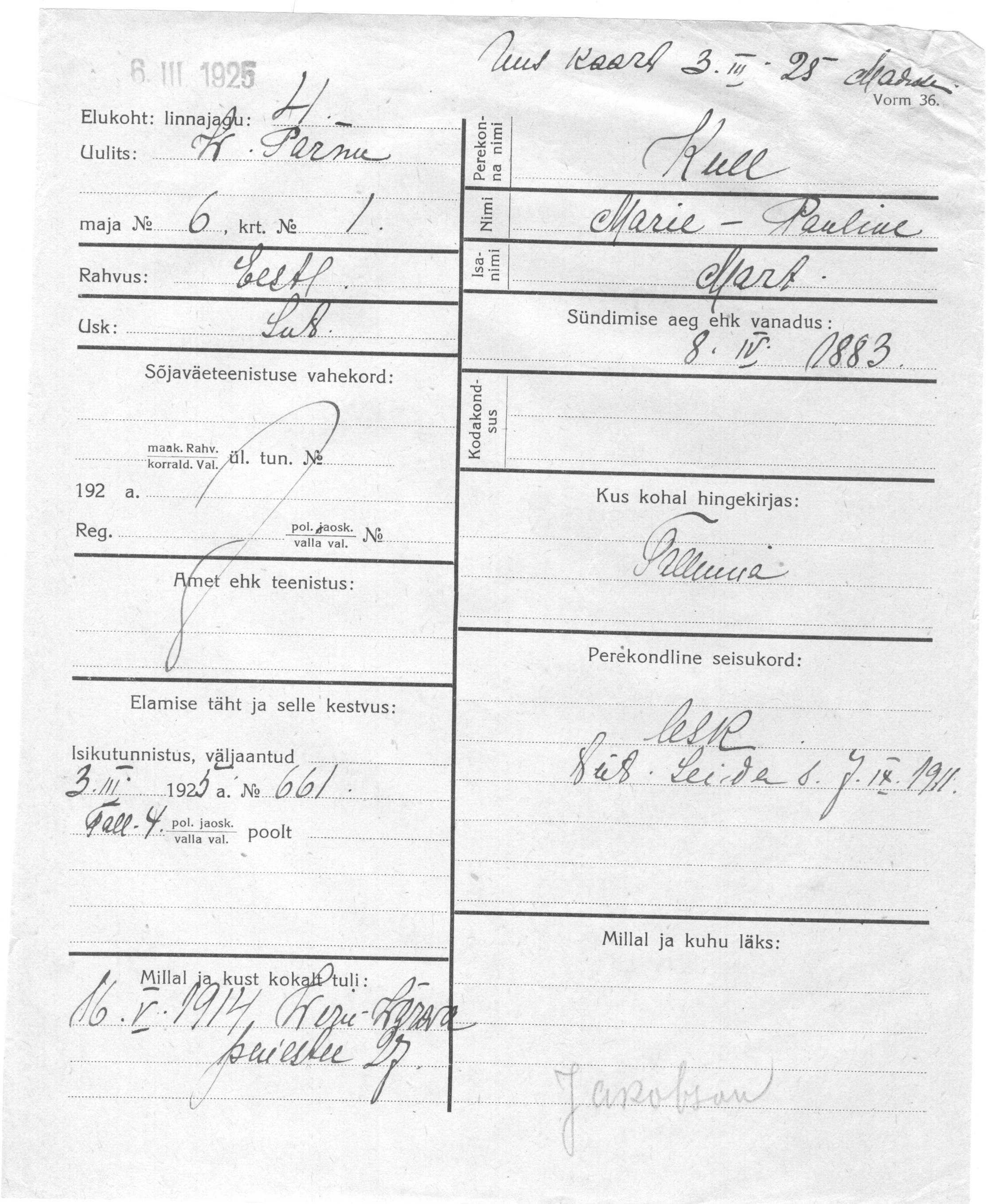 Kull, Marie-Pauline, Mart