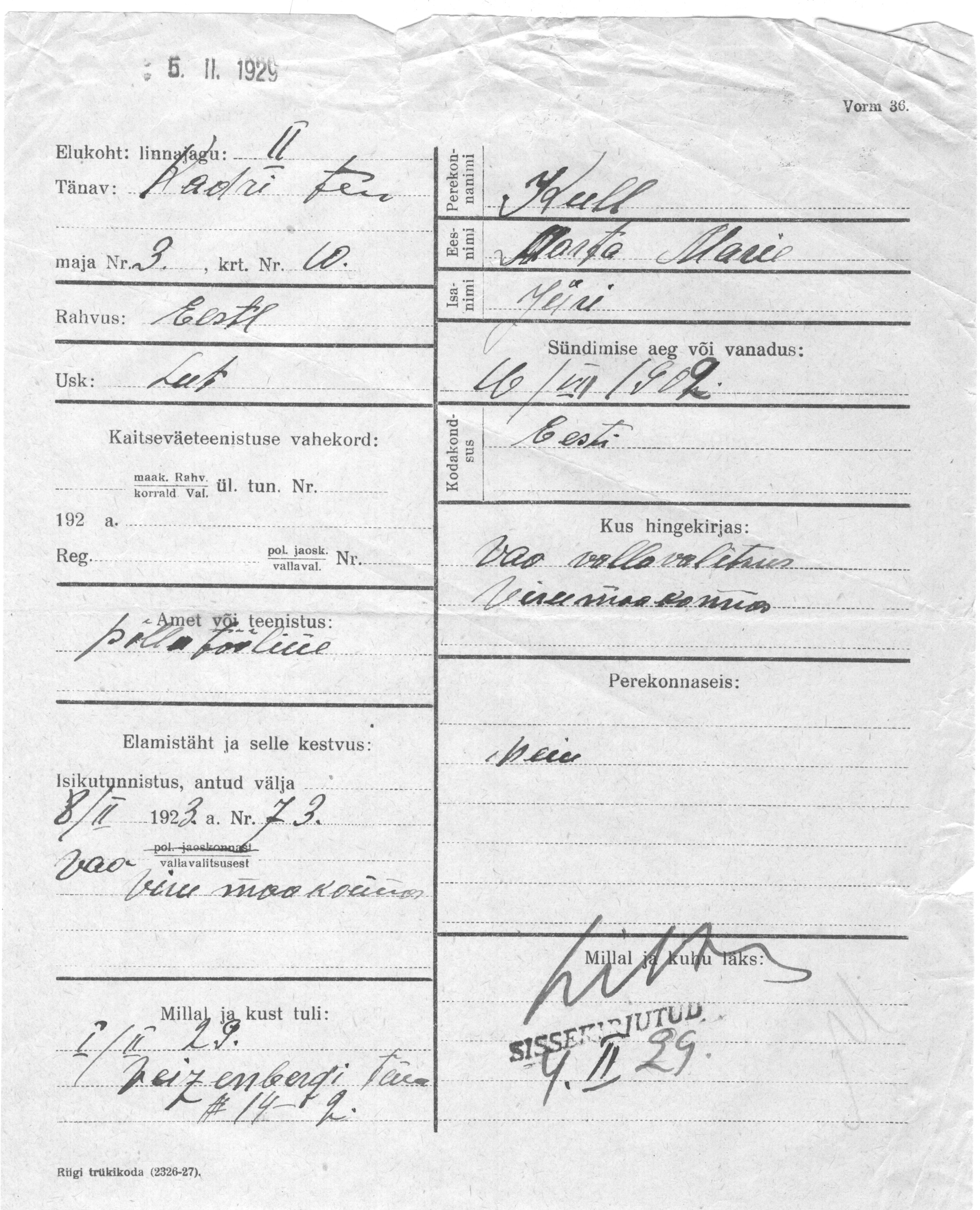 Kull, Marta marie, Jüri