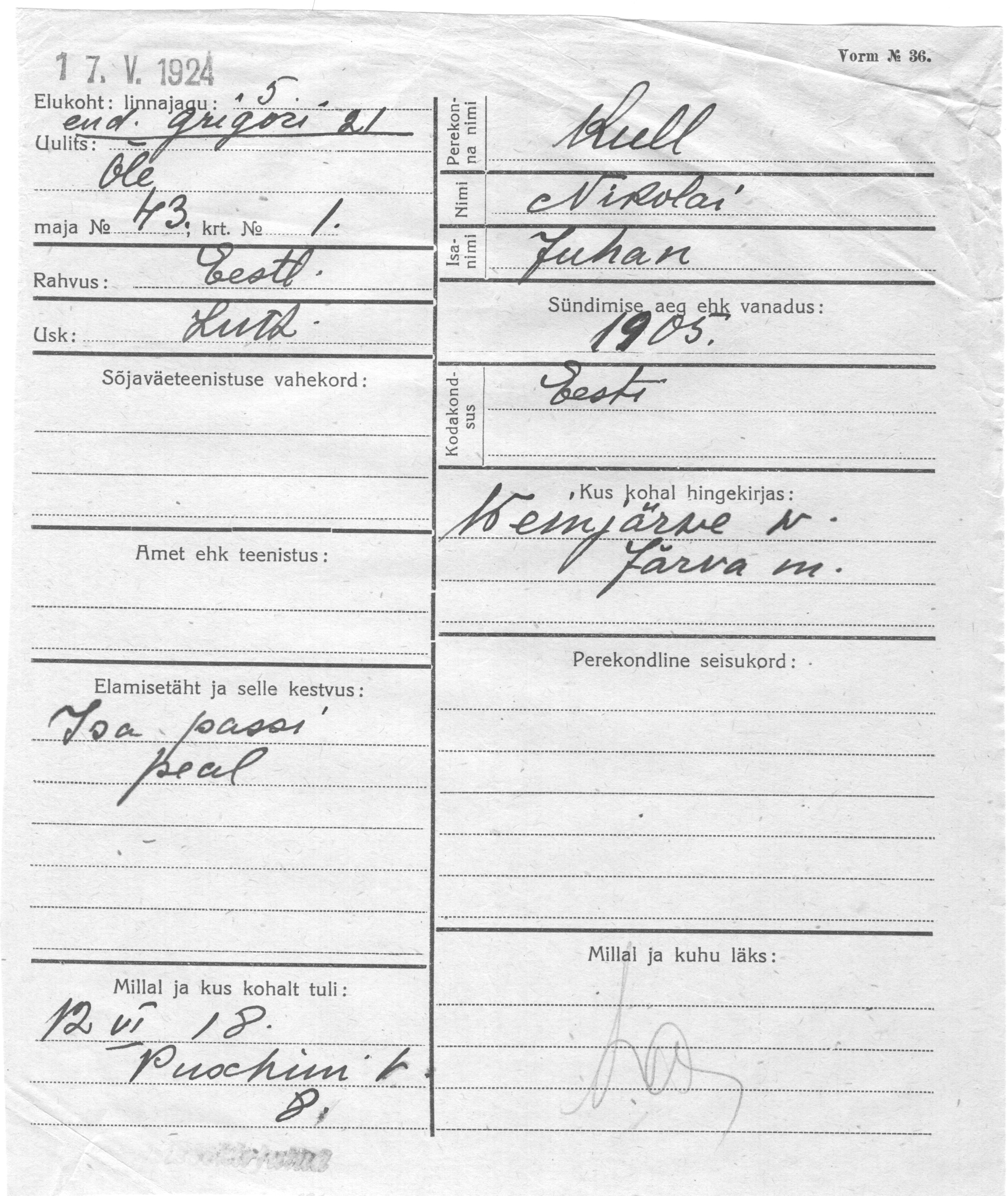 Kull, Nikolai, Juhan