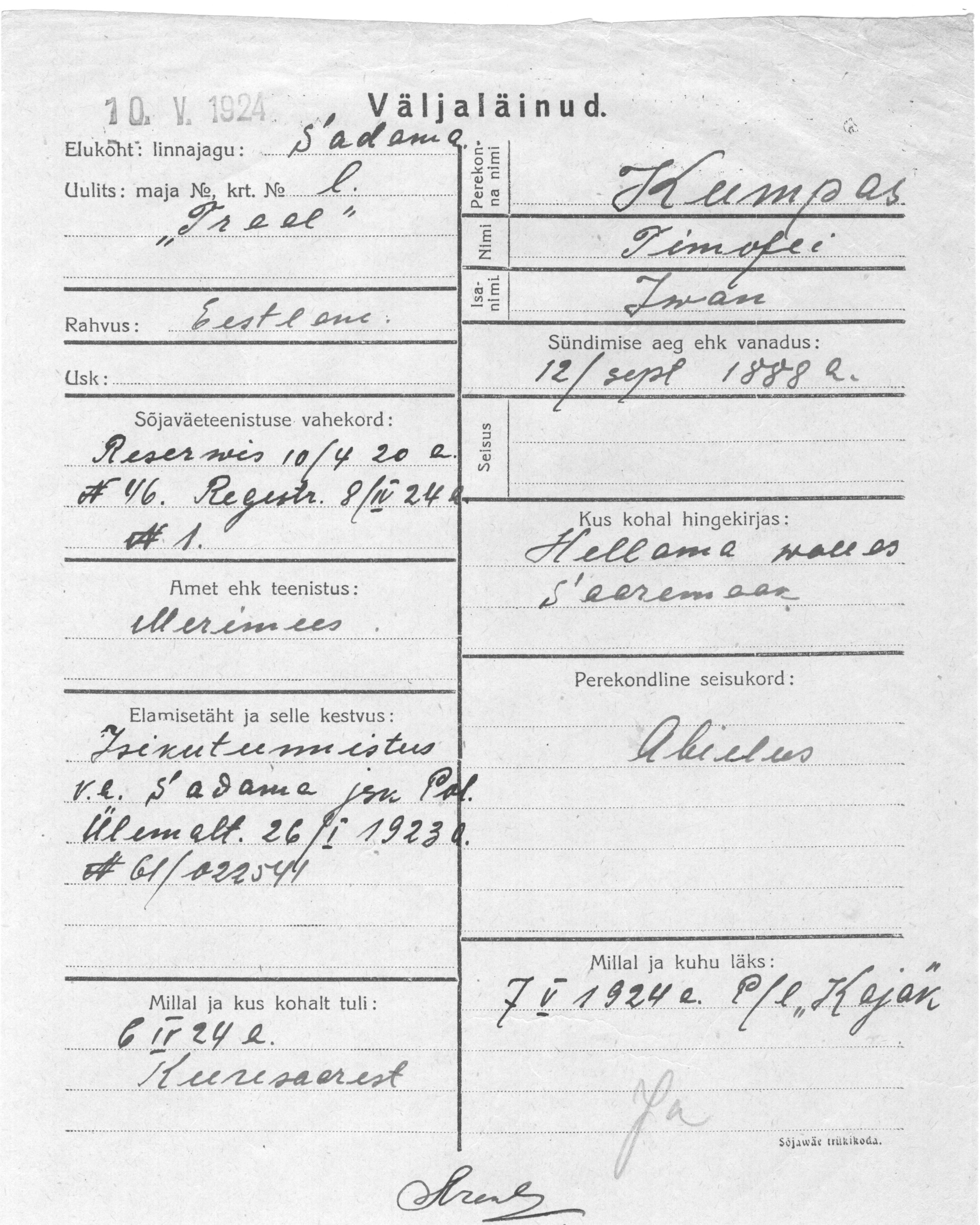 Kumpas, Timofei, Iwan