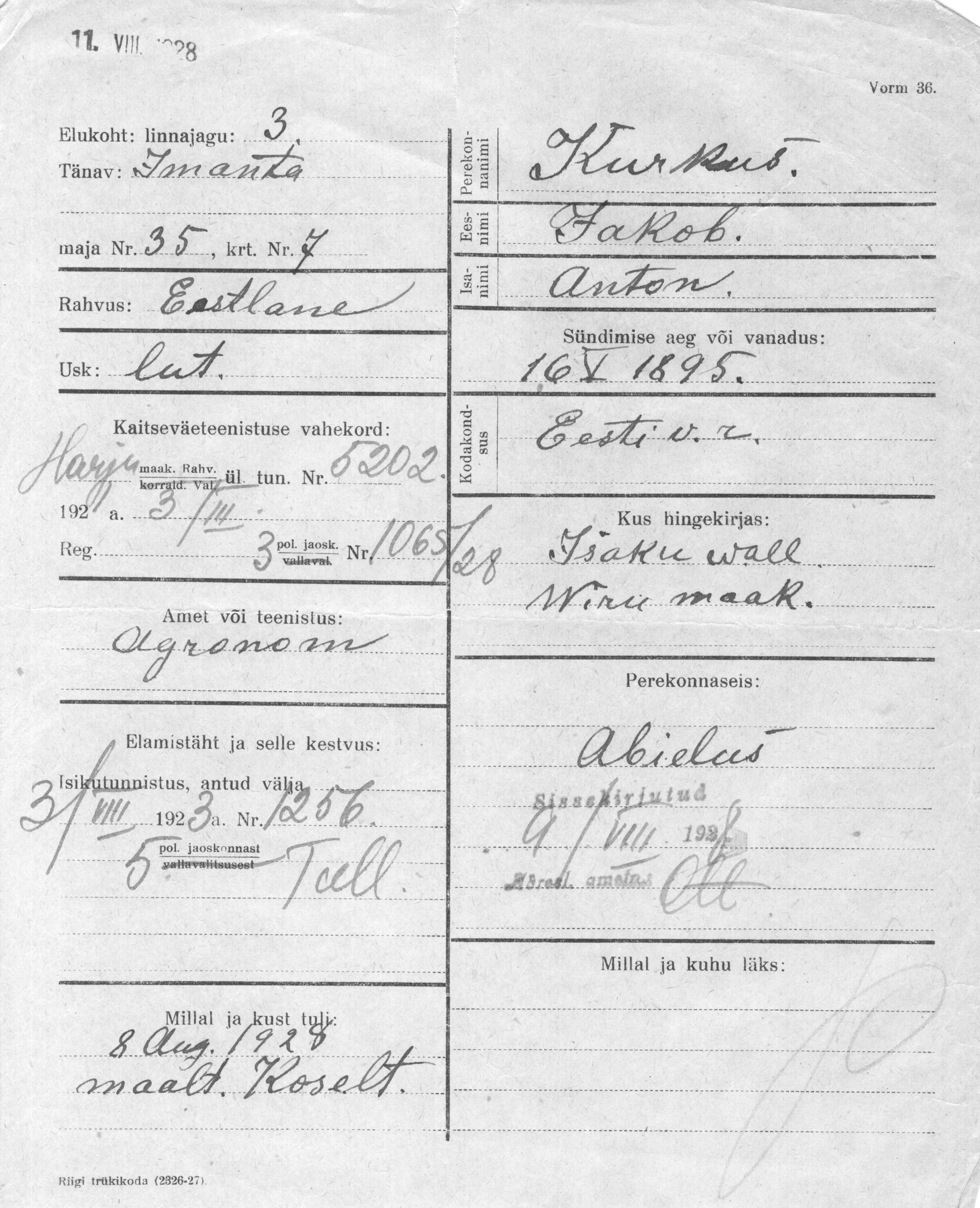 Kurkus, Jakob, Anton