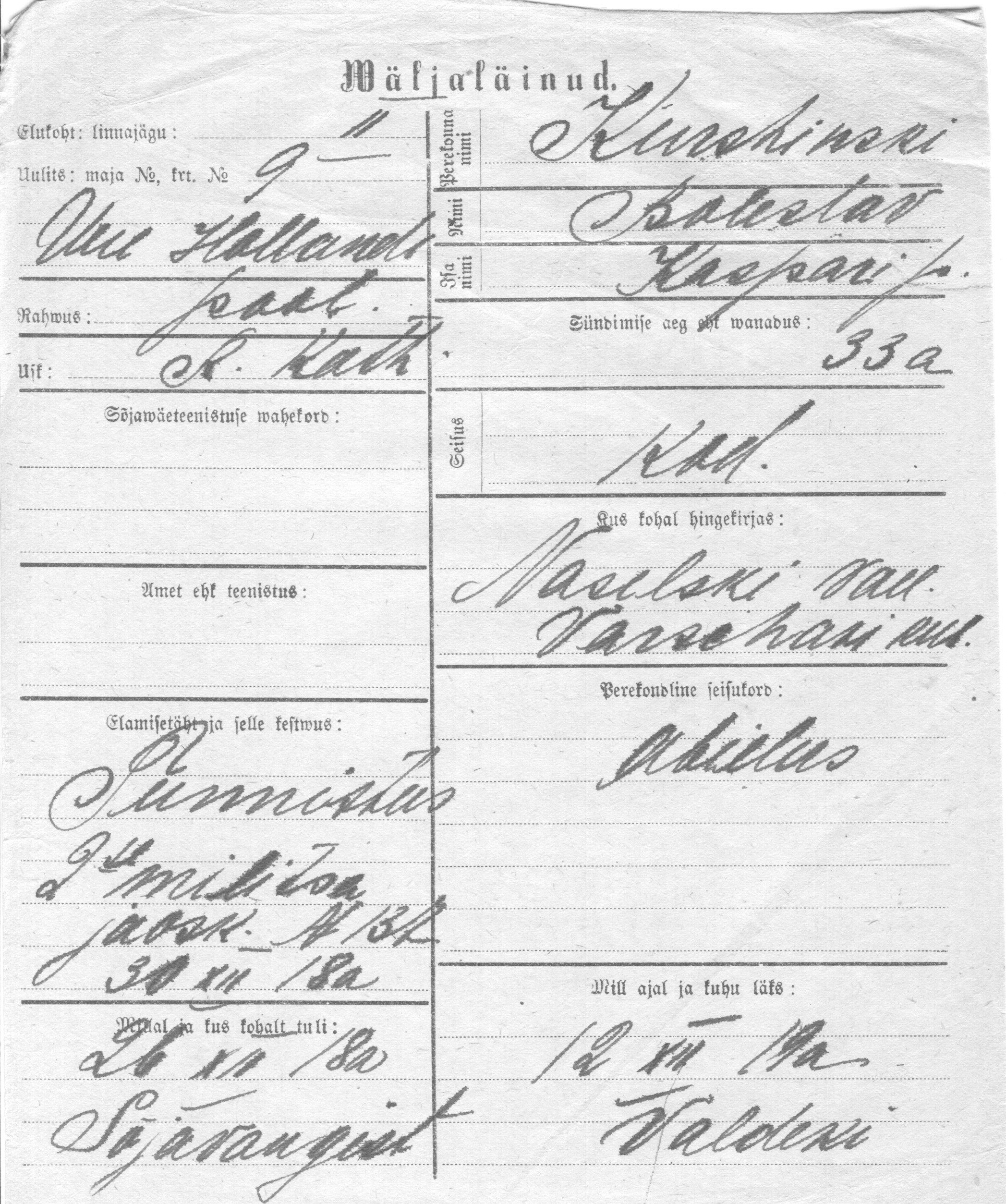 Kurschinski, Boleslav, Kaspar