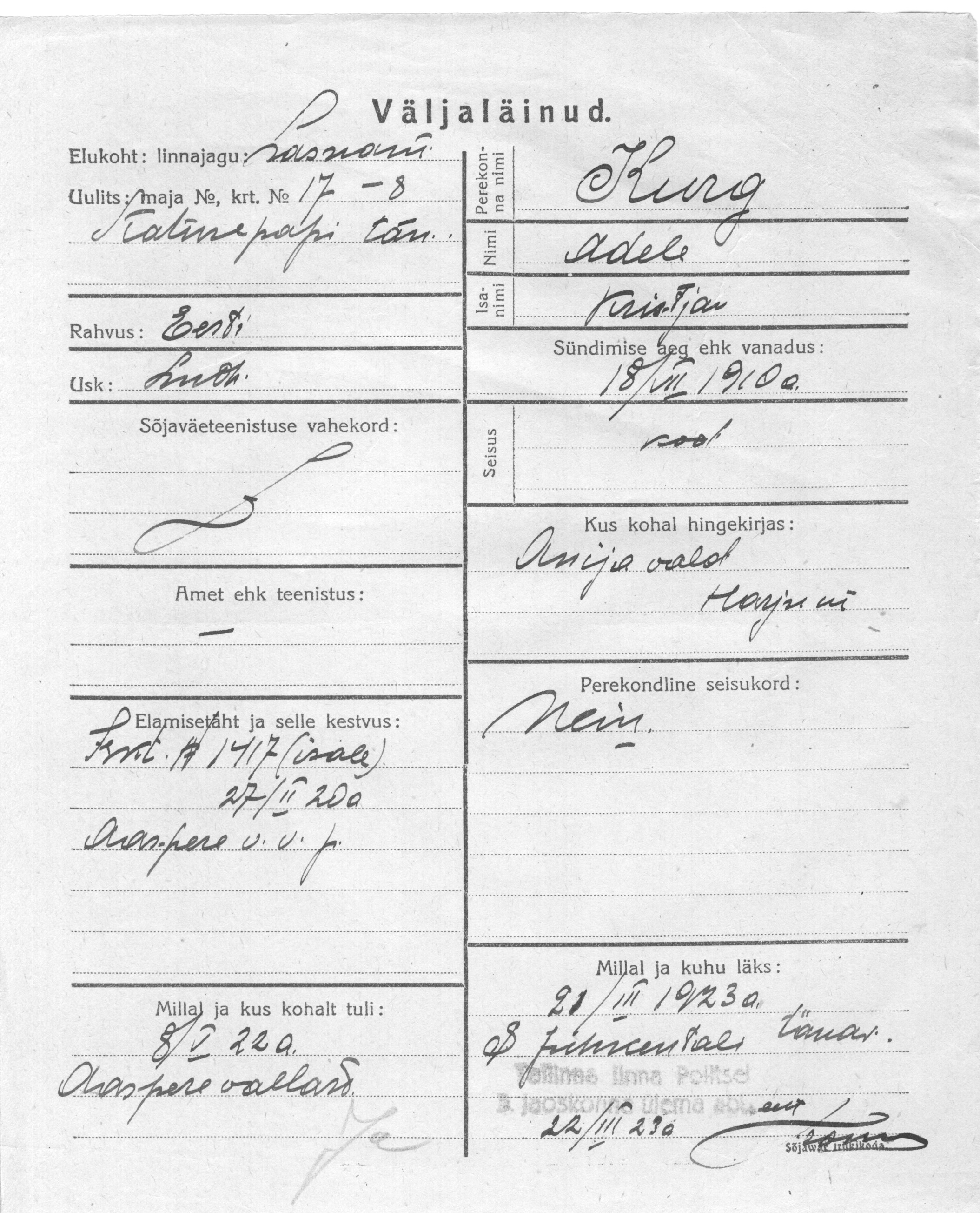 Kurg, Adele, Kristjan