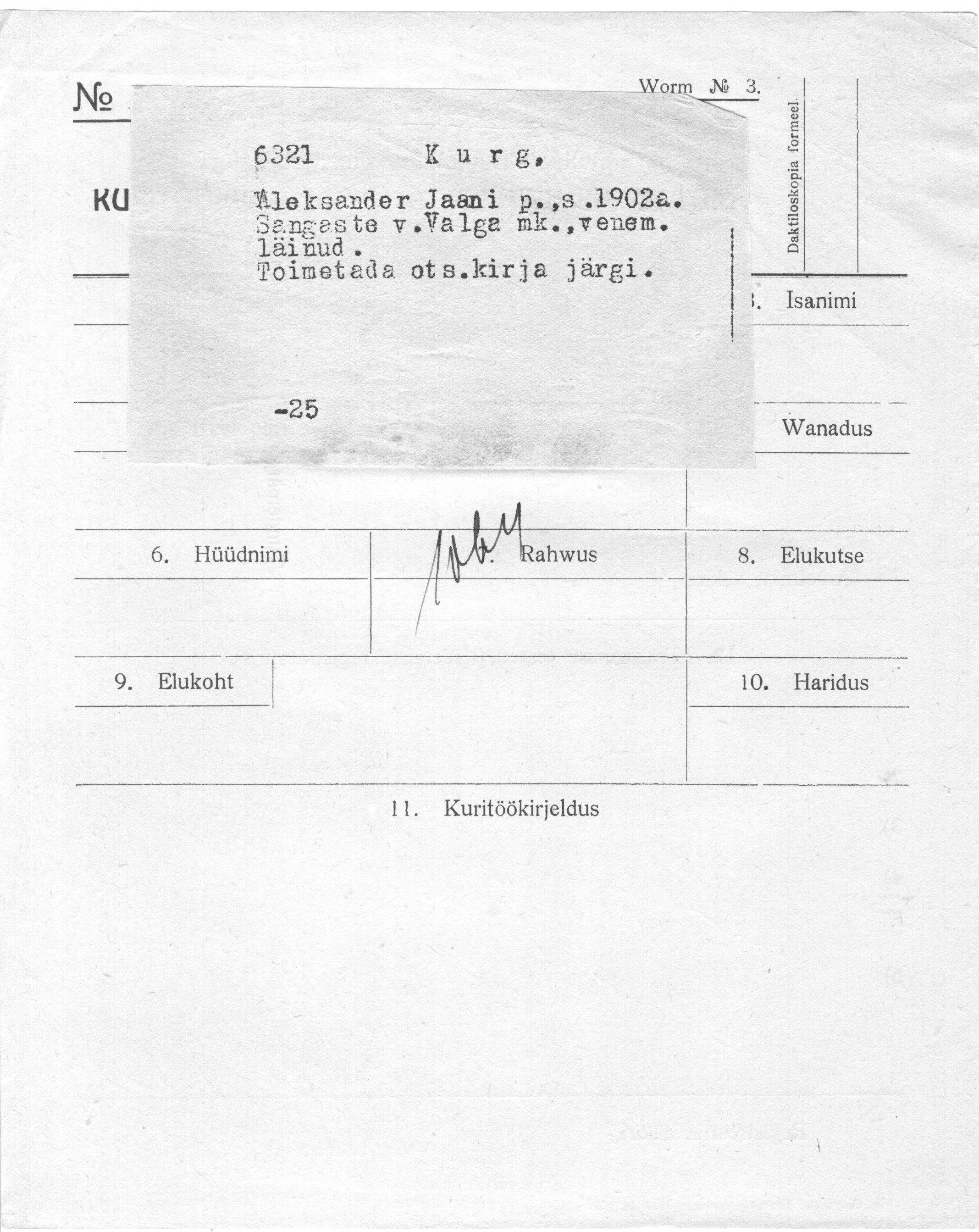 Kurg, Aleksander, Jaan