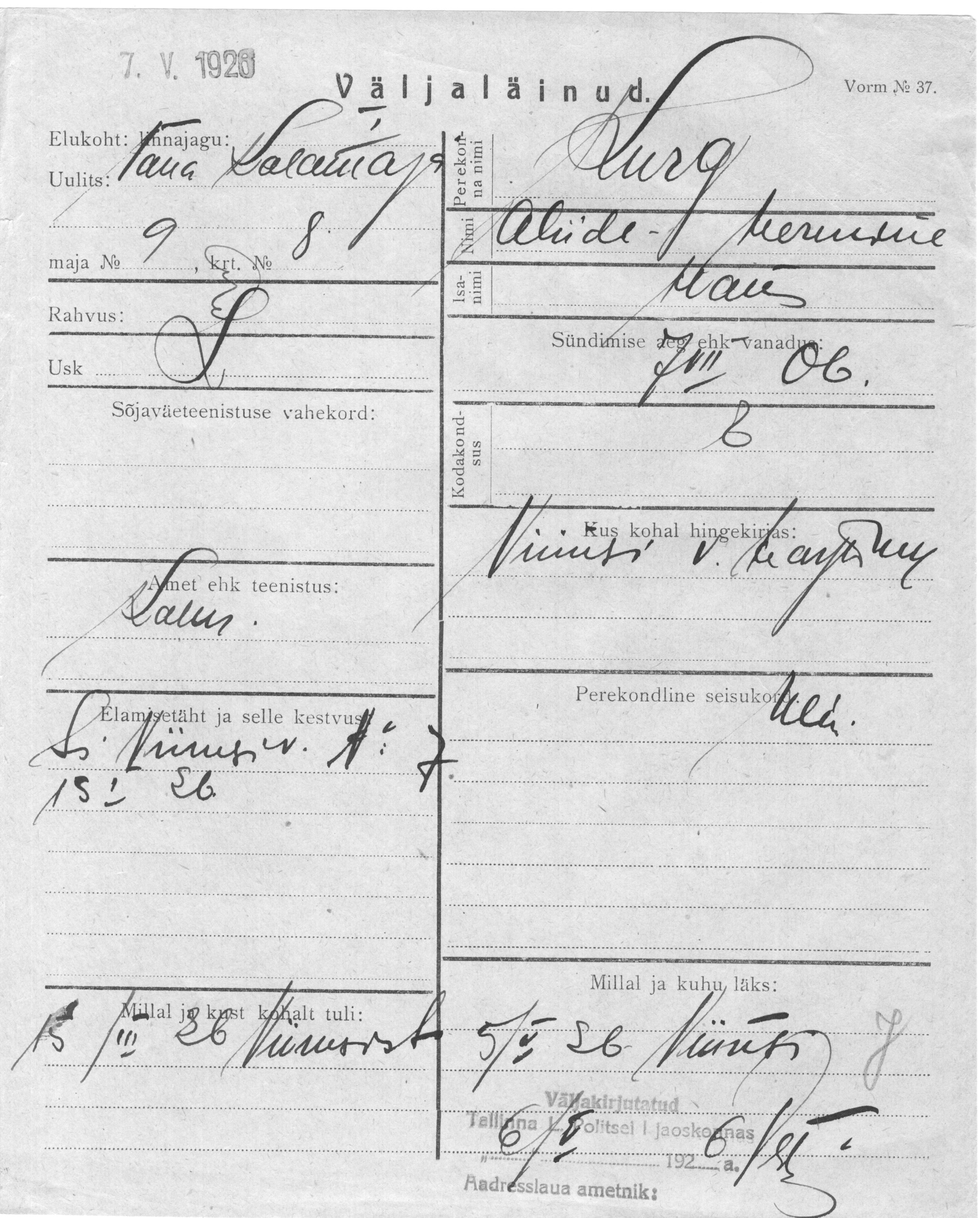 Kurg, Aliide-Hermine, Hans