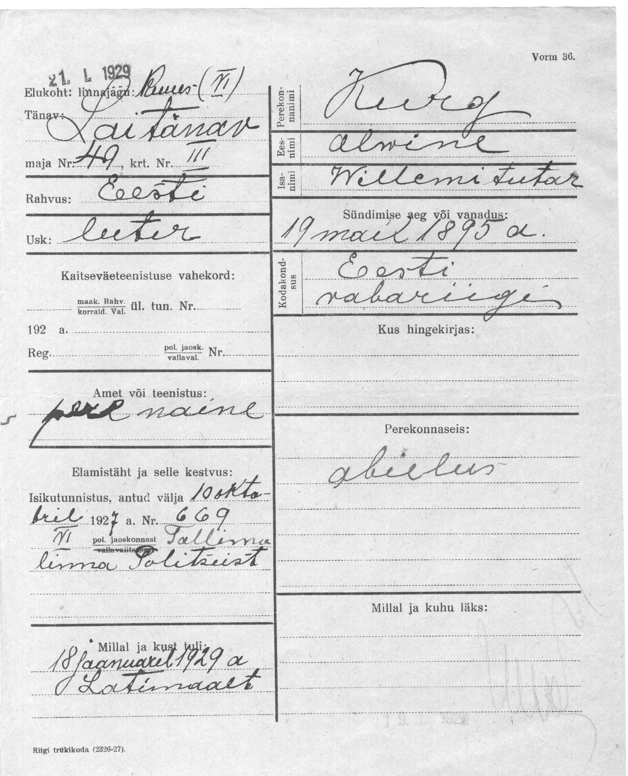 Kurg, Alwine, Willem