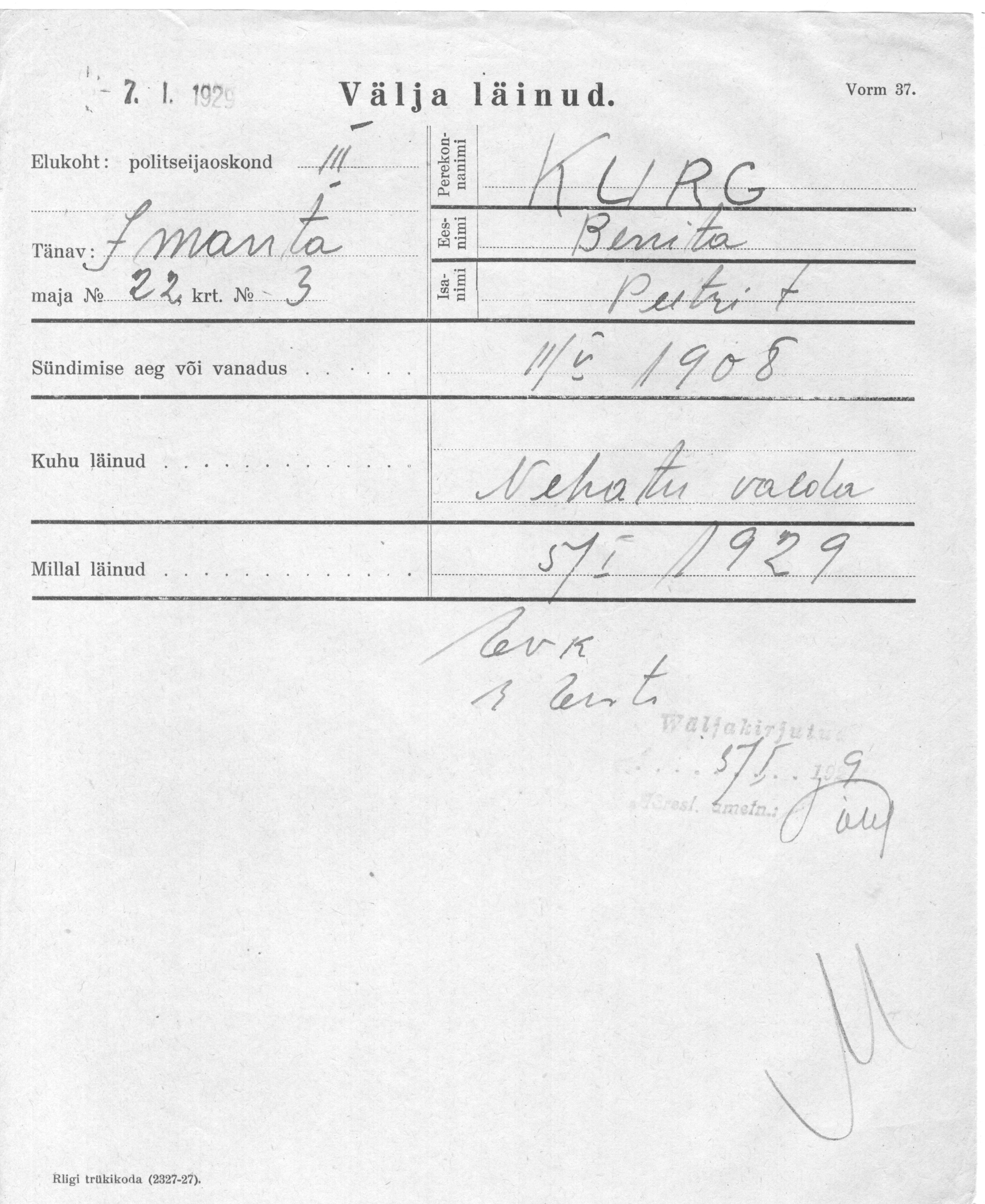 Kurg, Benita, Peeter