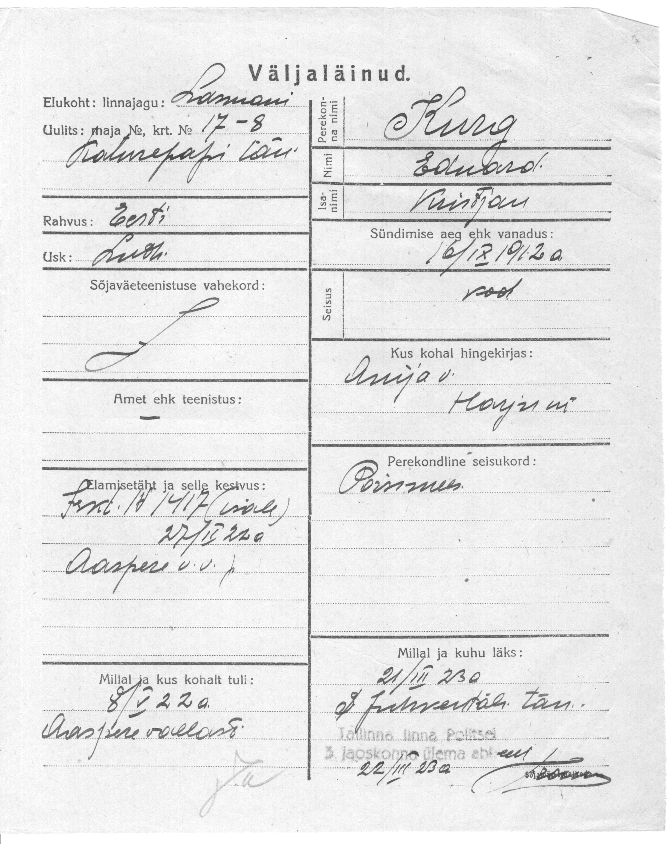 Kurg, Eduard, Kristjan