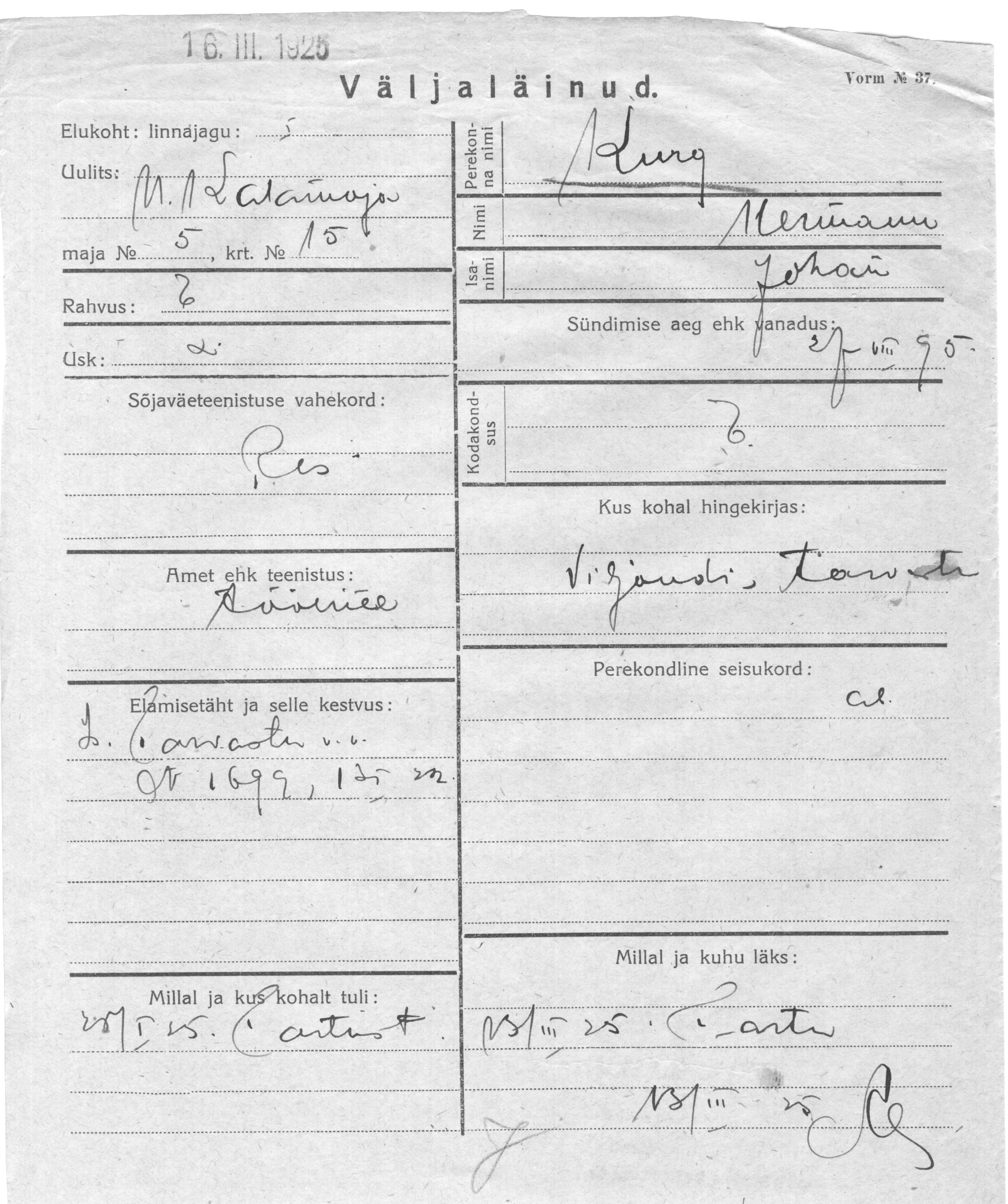 Kurg, Hermann, Johan