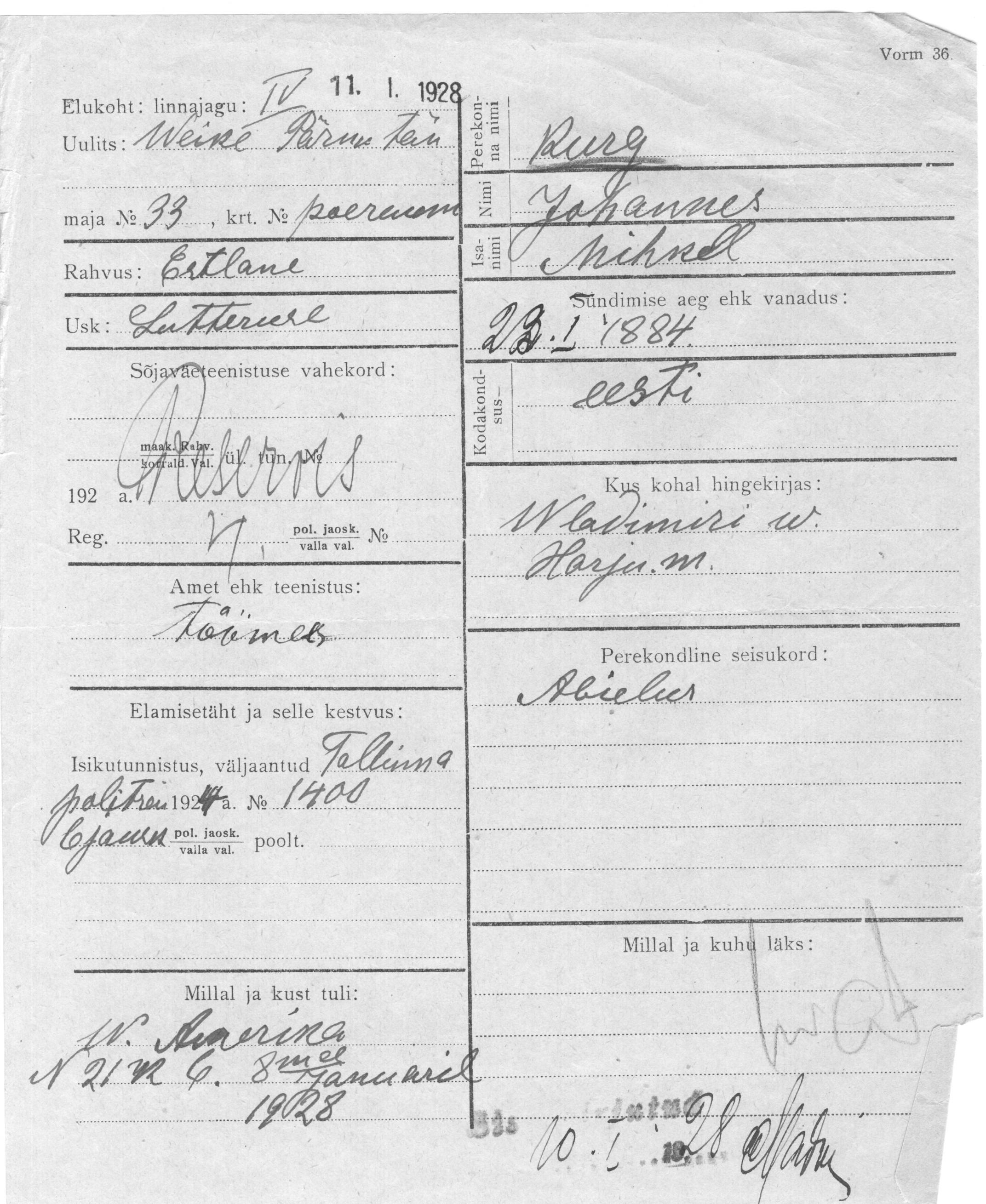 Kurg, Johannes, Mihkel