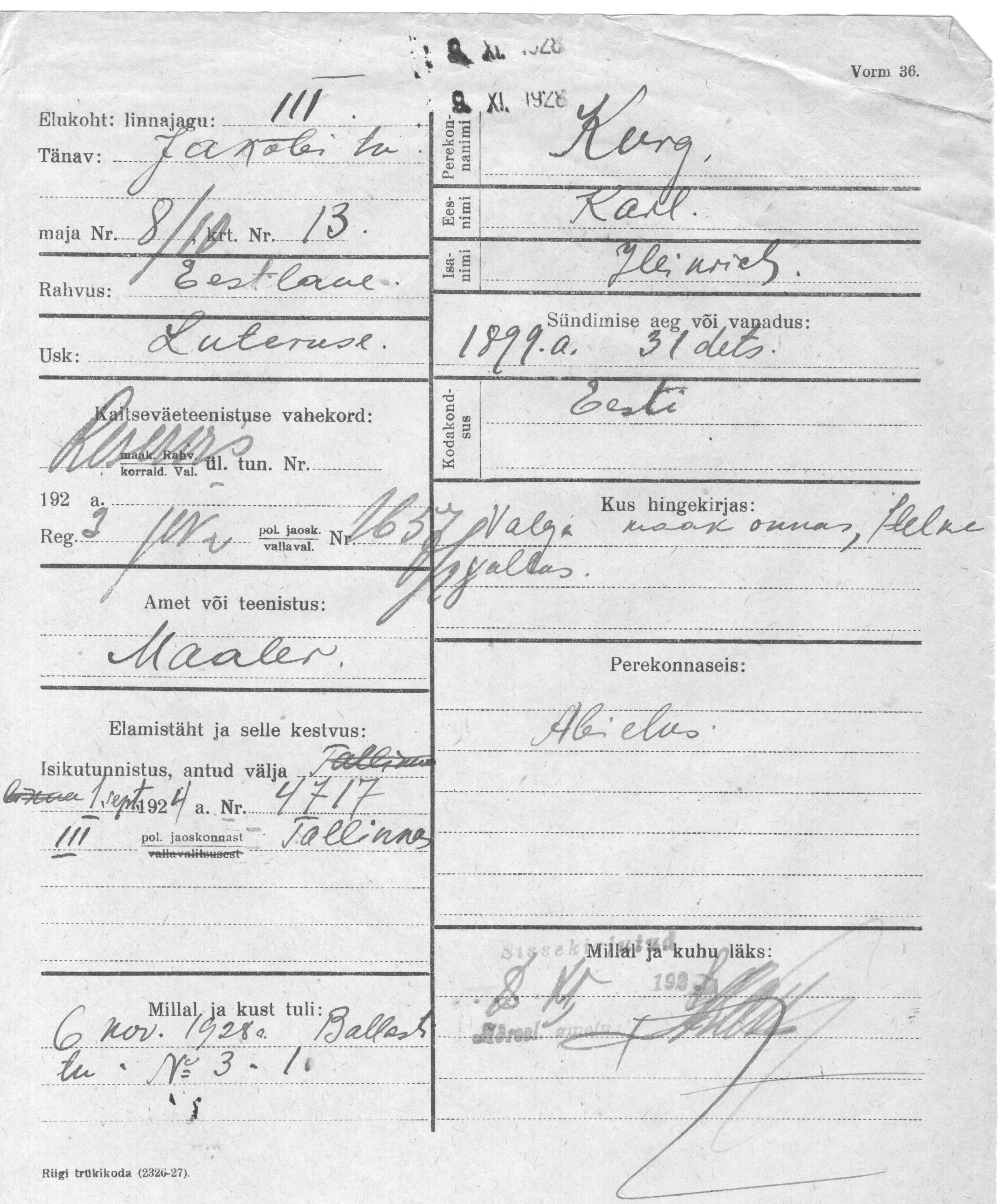 Kurg, Karl, Heinrich