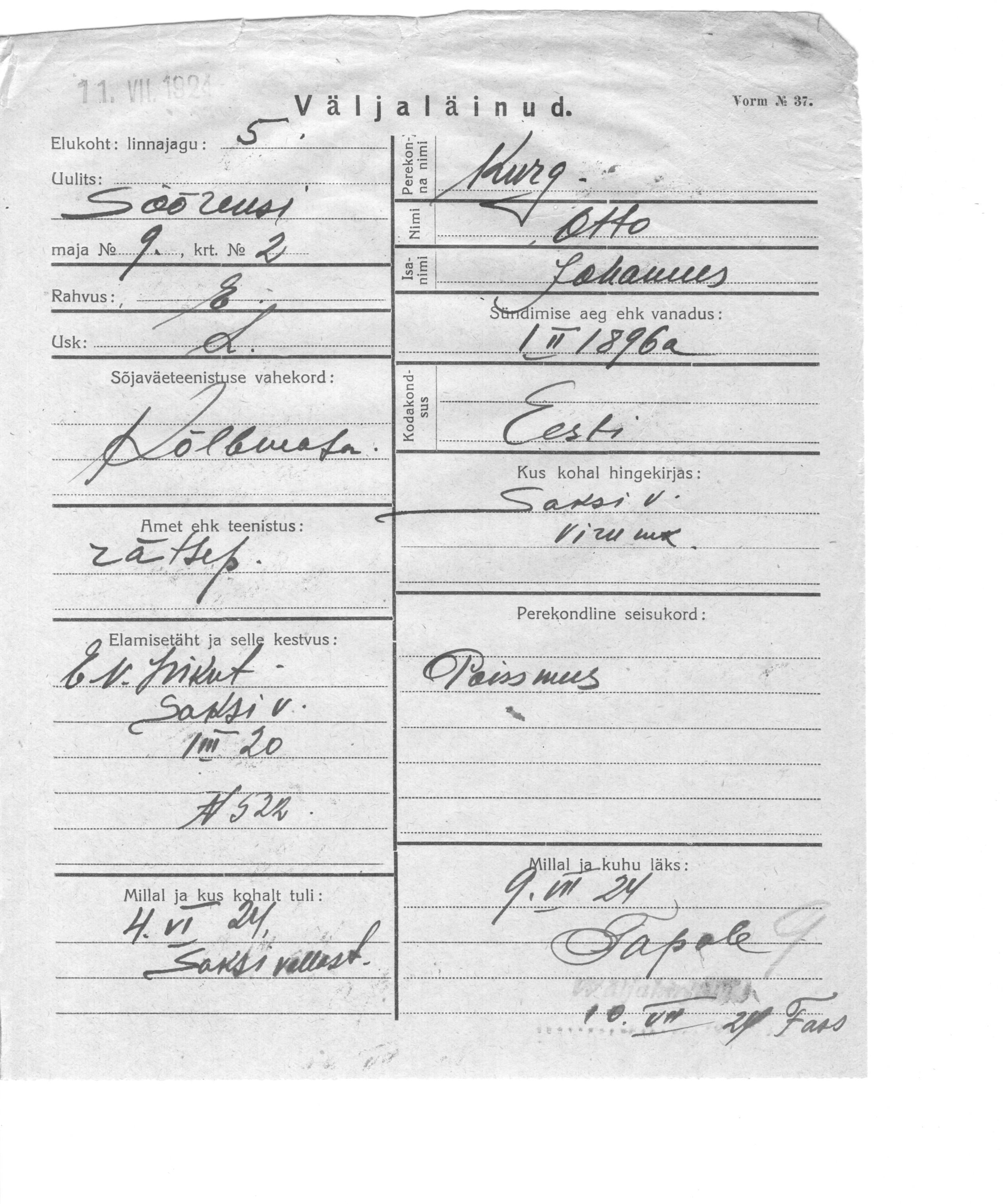 Kurg, Otto, Johannes