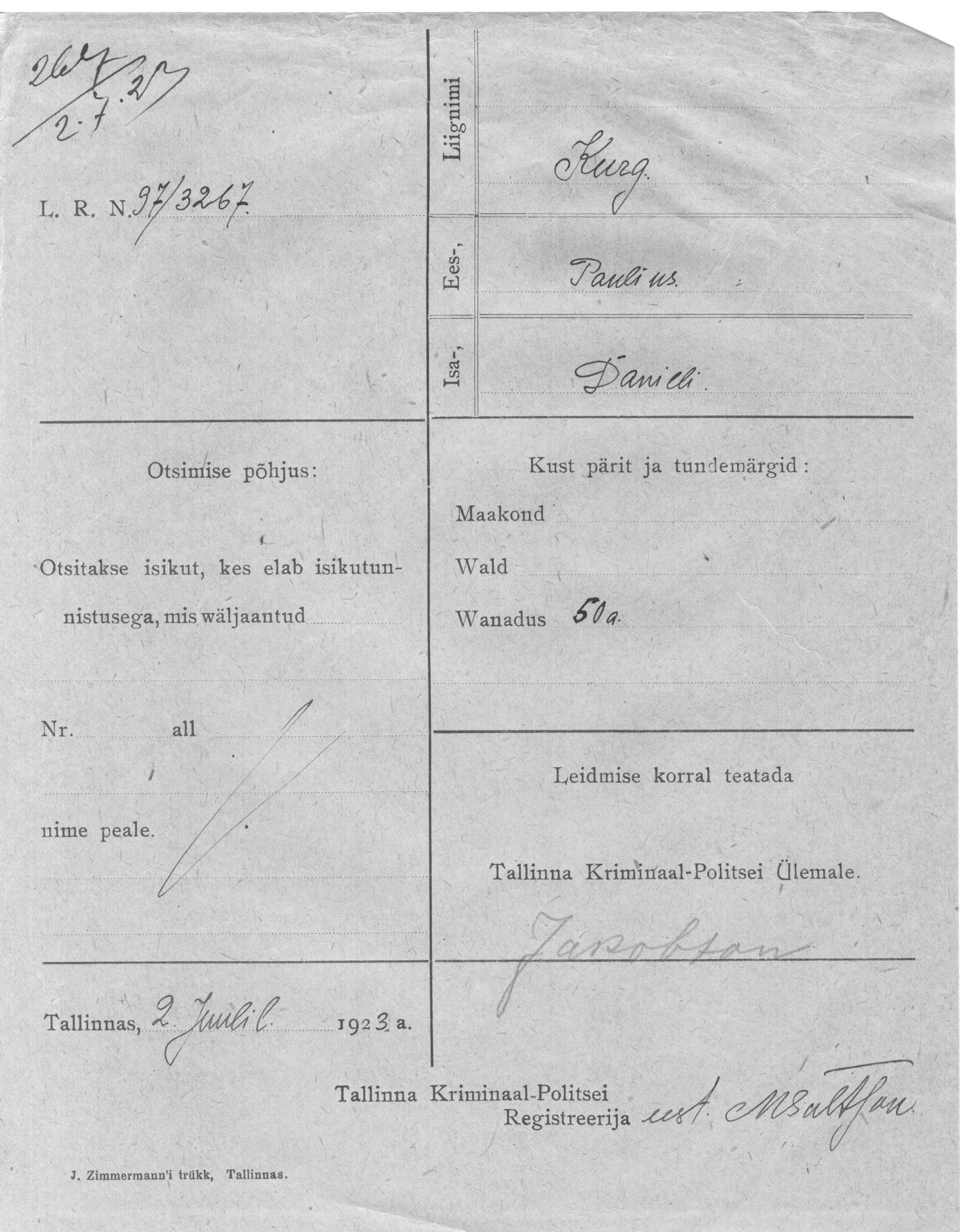 Kurg, Paulius, Daniel