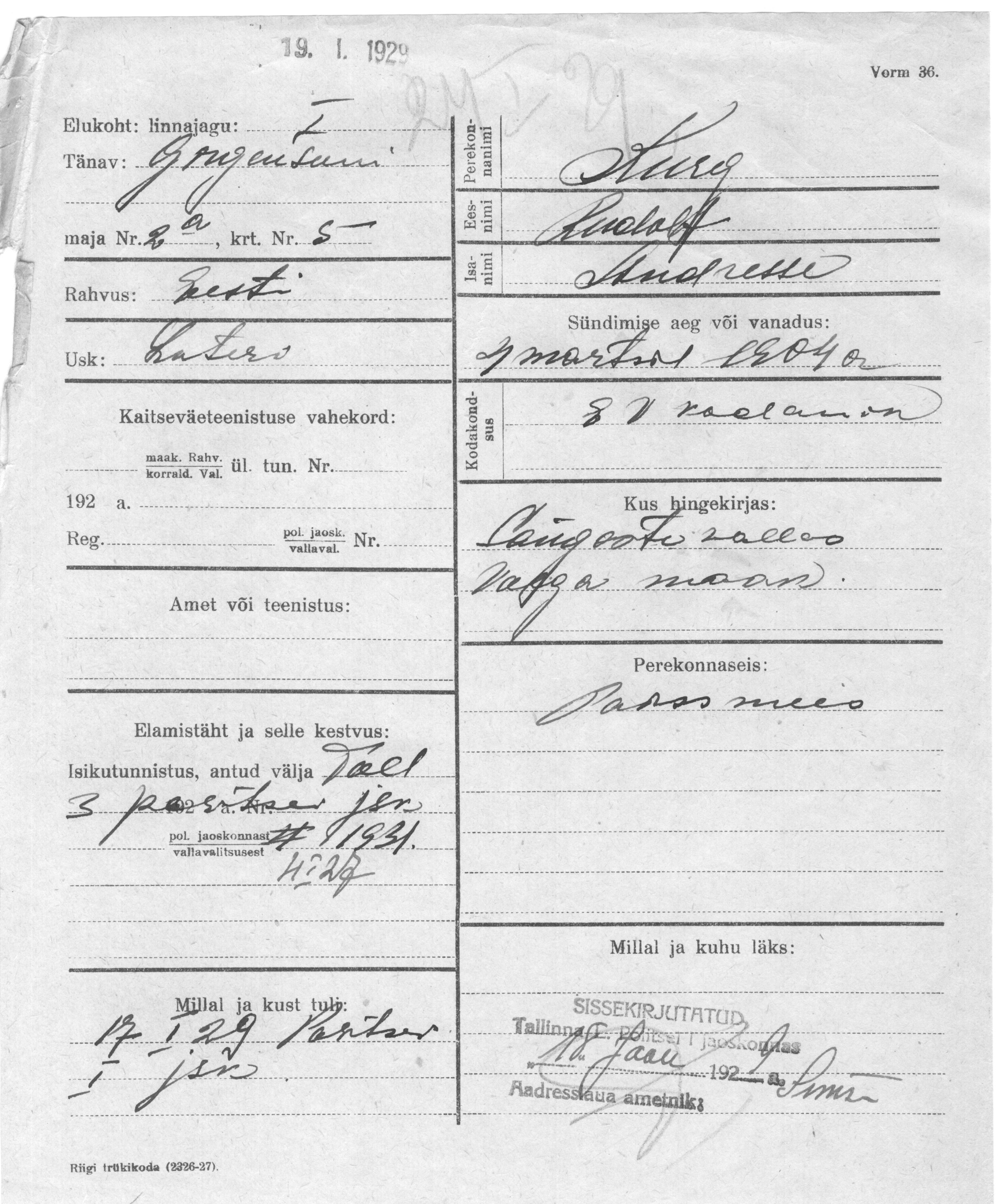 Kurg, Rudolf, Andres