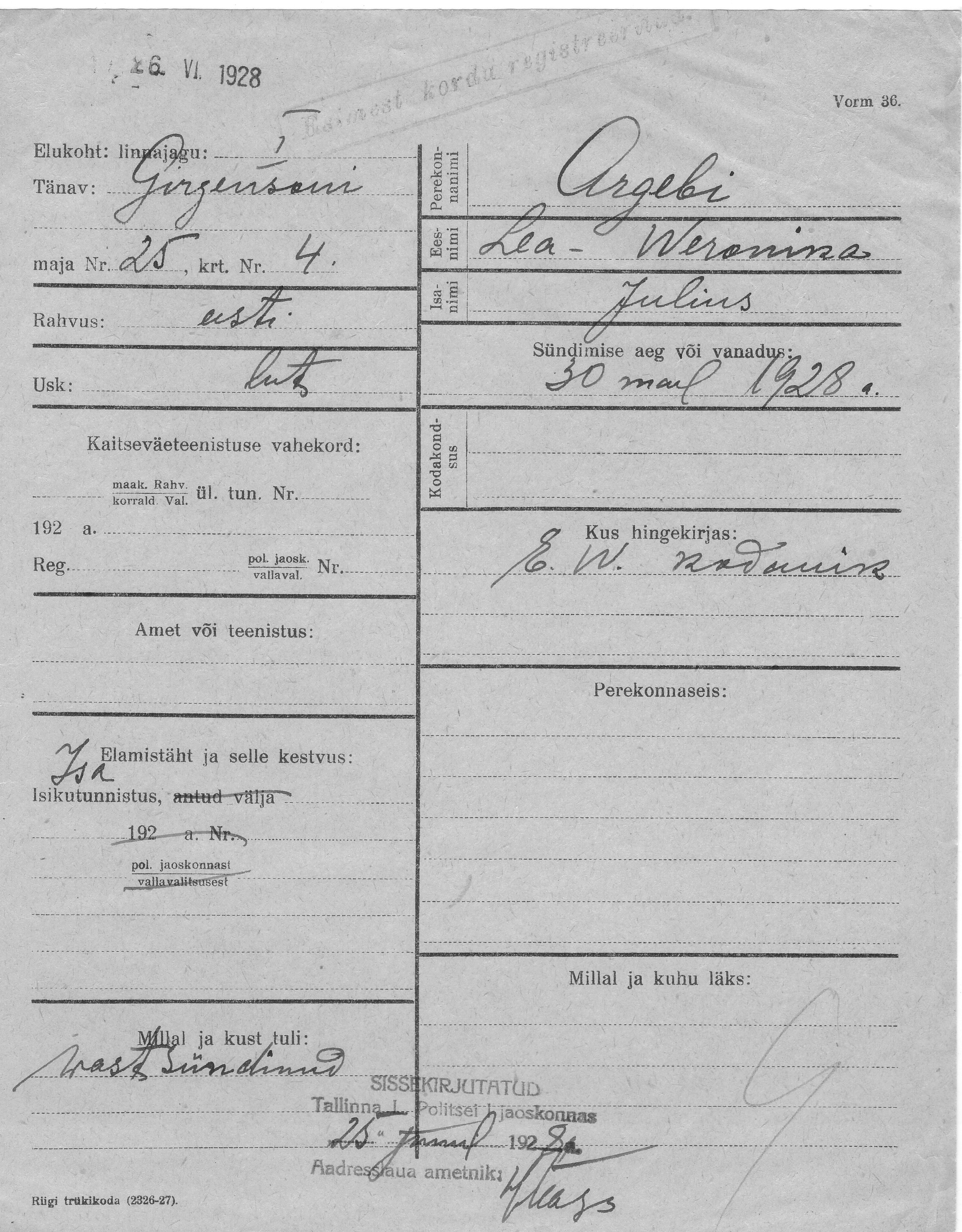 Argebi, Lea, Weronika