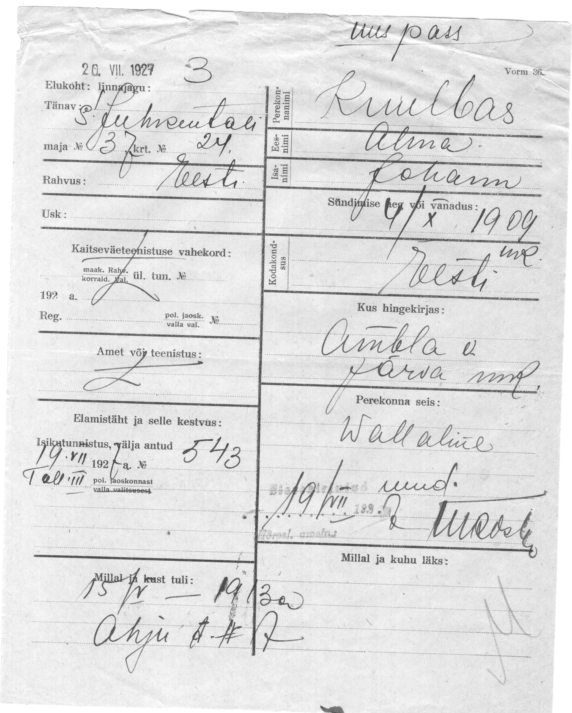 Kuulbas, Alma, Johann