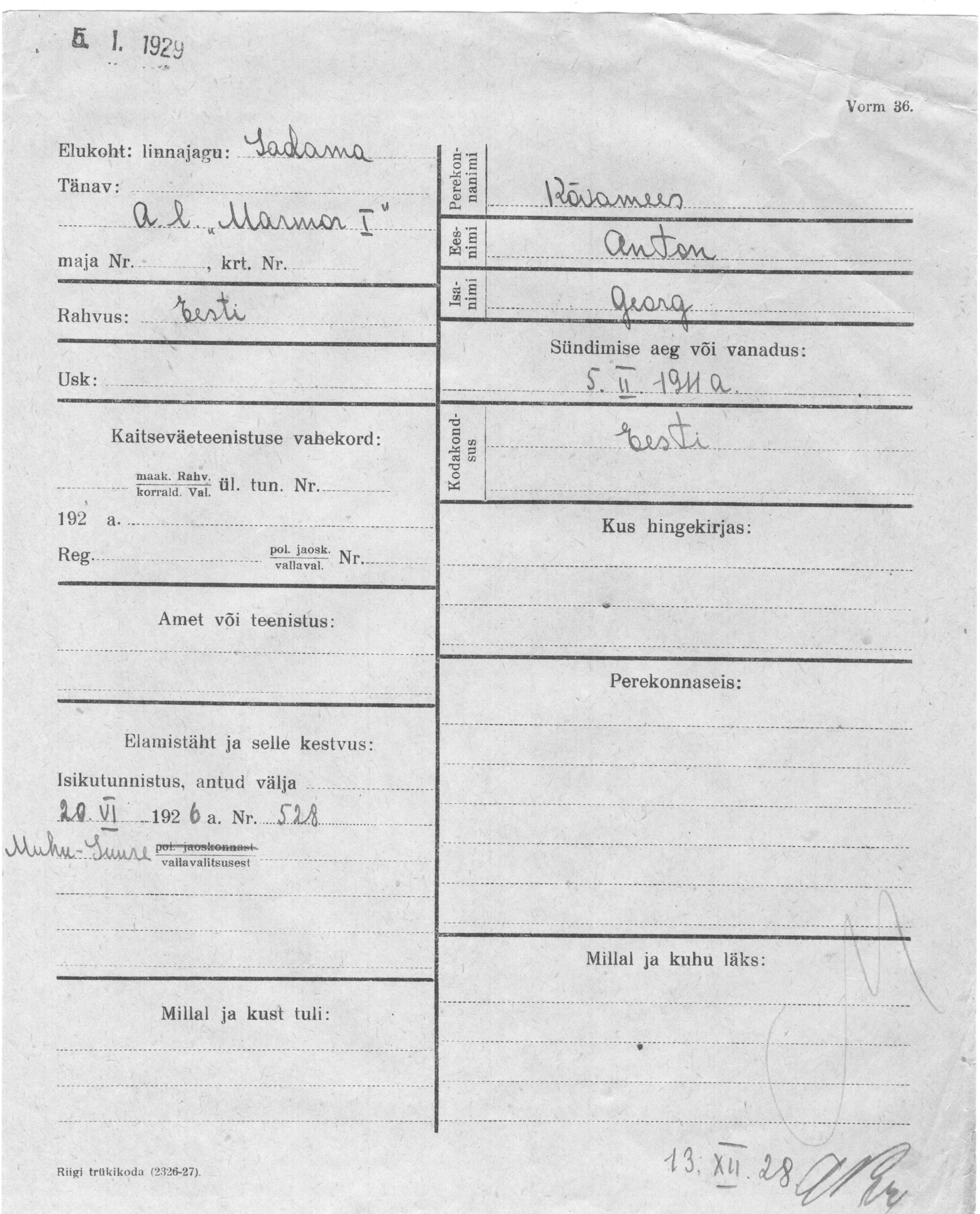 Kõvamees, Anton, Georg