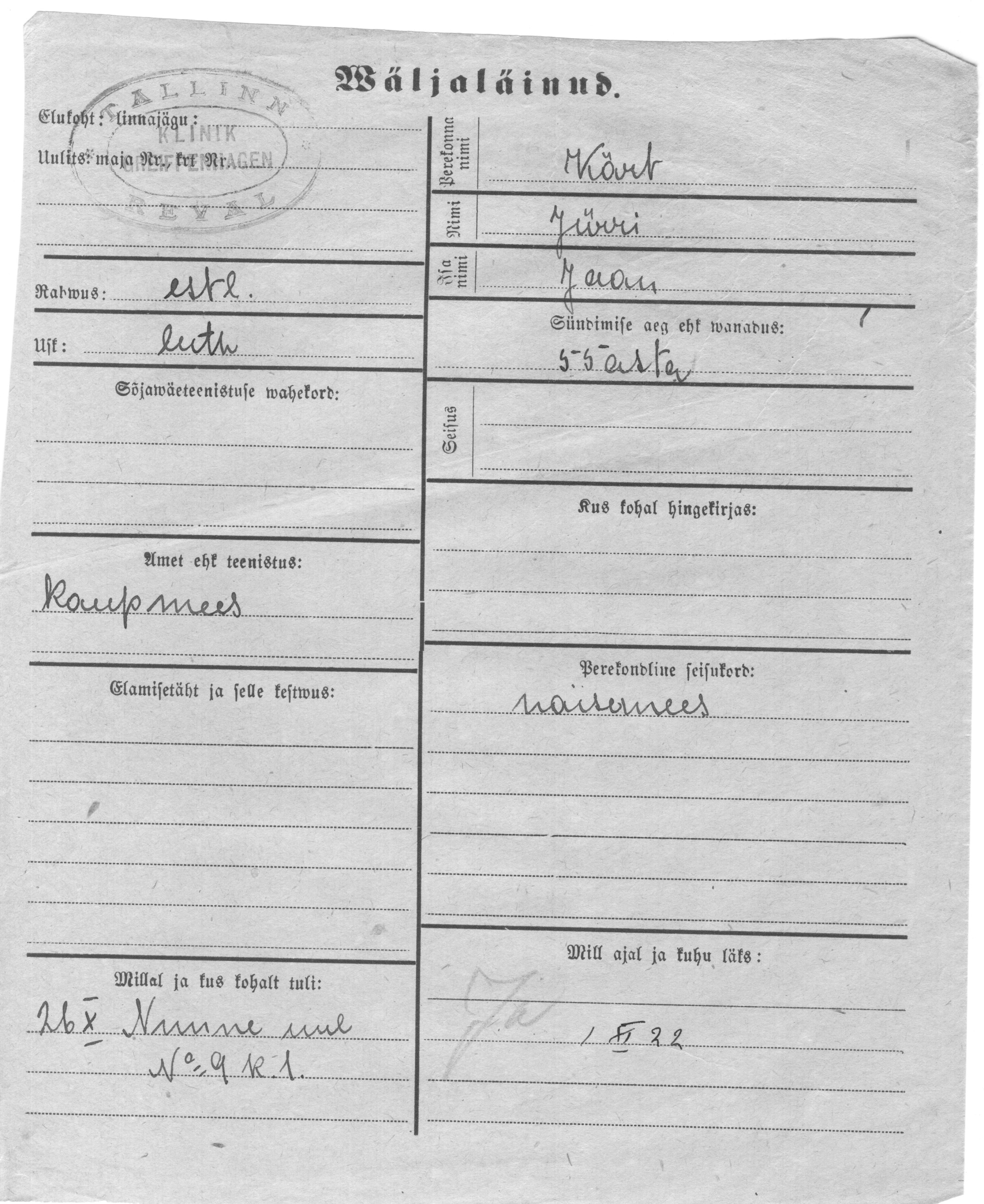 Kärk, Jürri, Jaan
