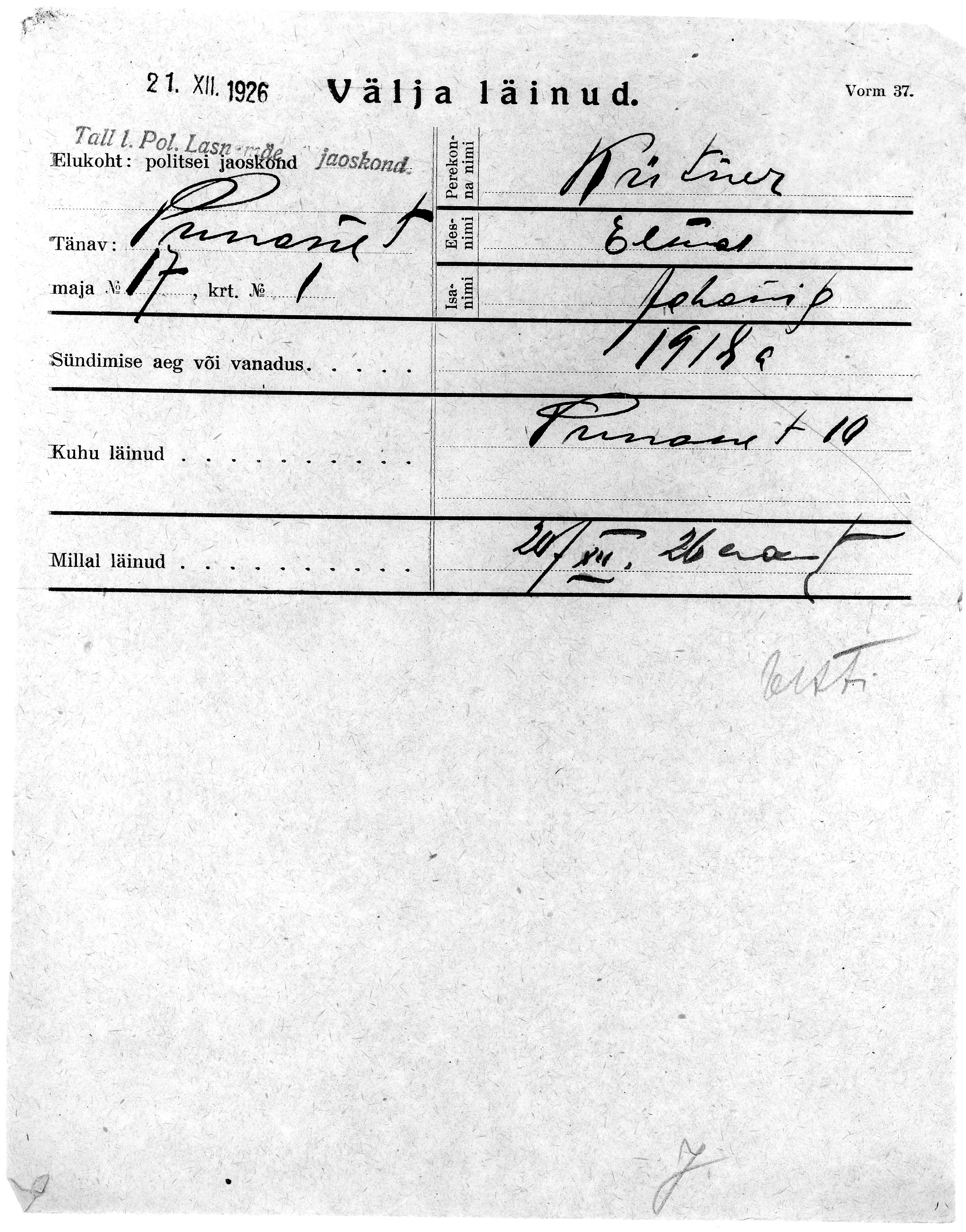 Kütner, Elmar, Johan