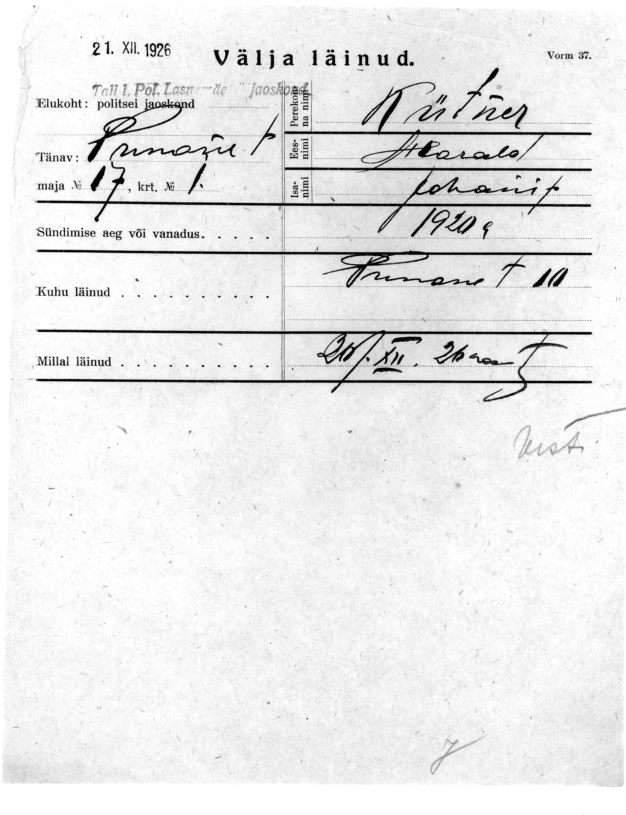 Kütner, Harald, Johan