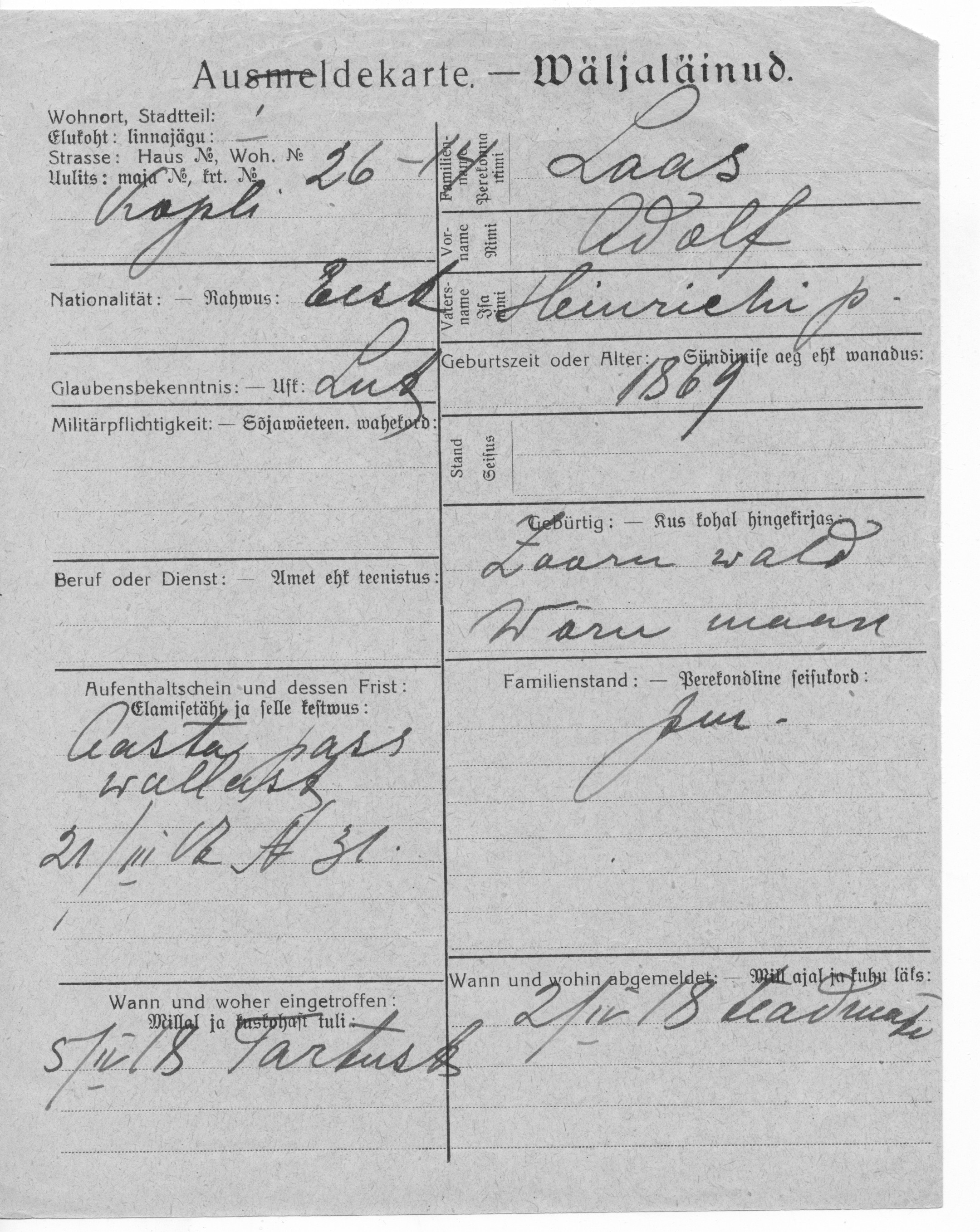 Laas, Adolf, Heinrich