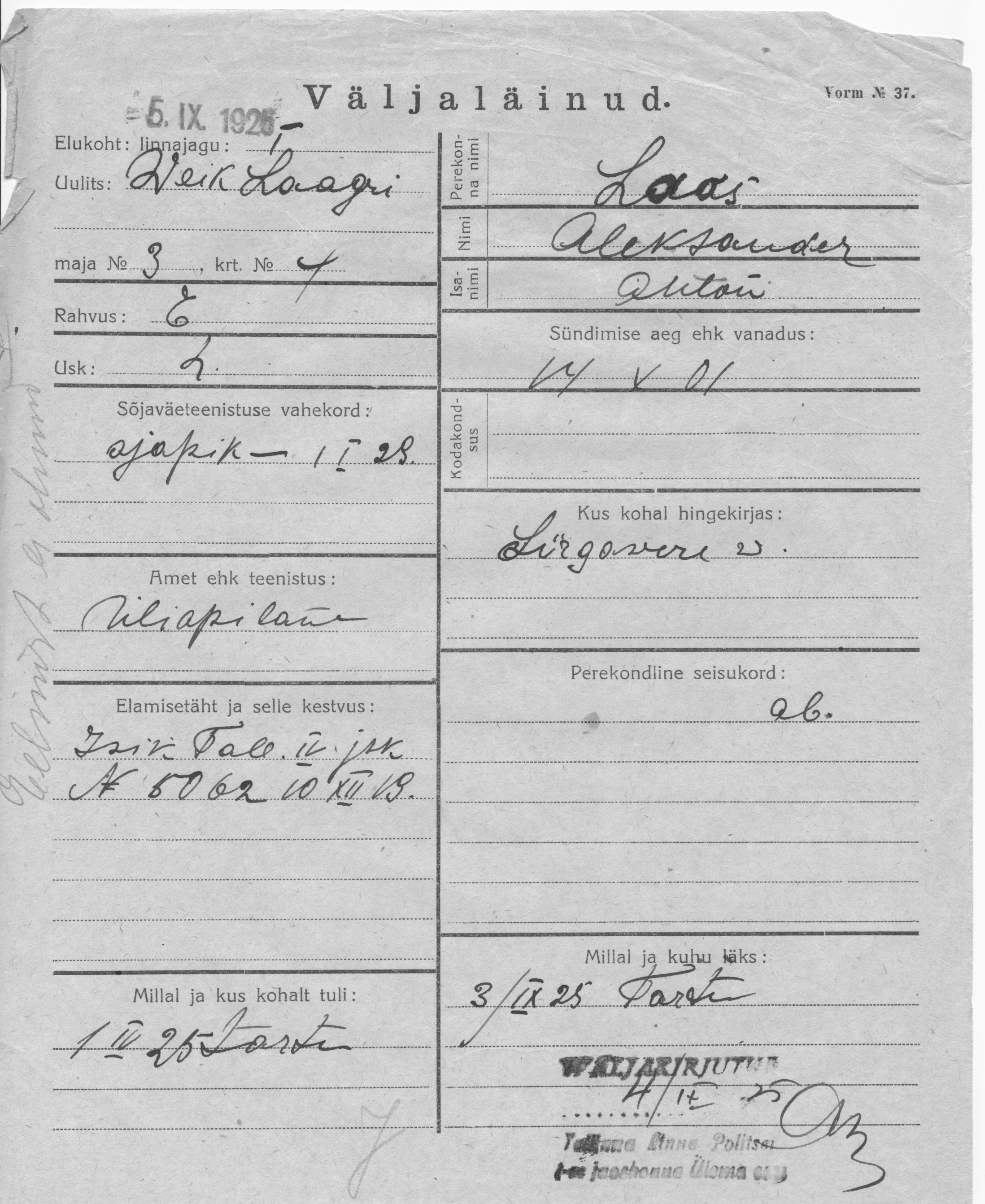 Laas, Aleksander, Anton