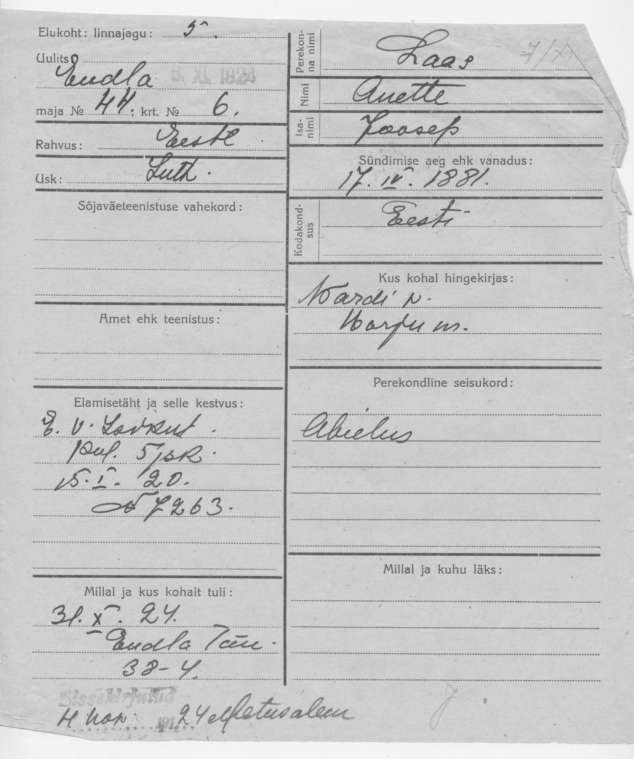 Laas, Anette, Joosep