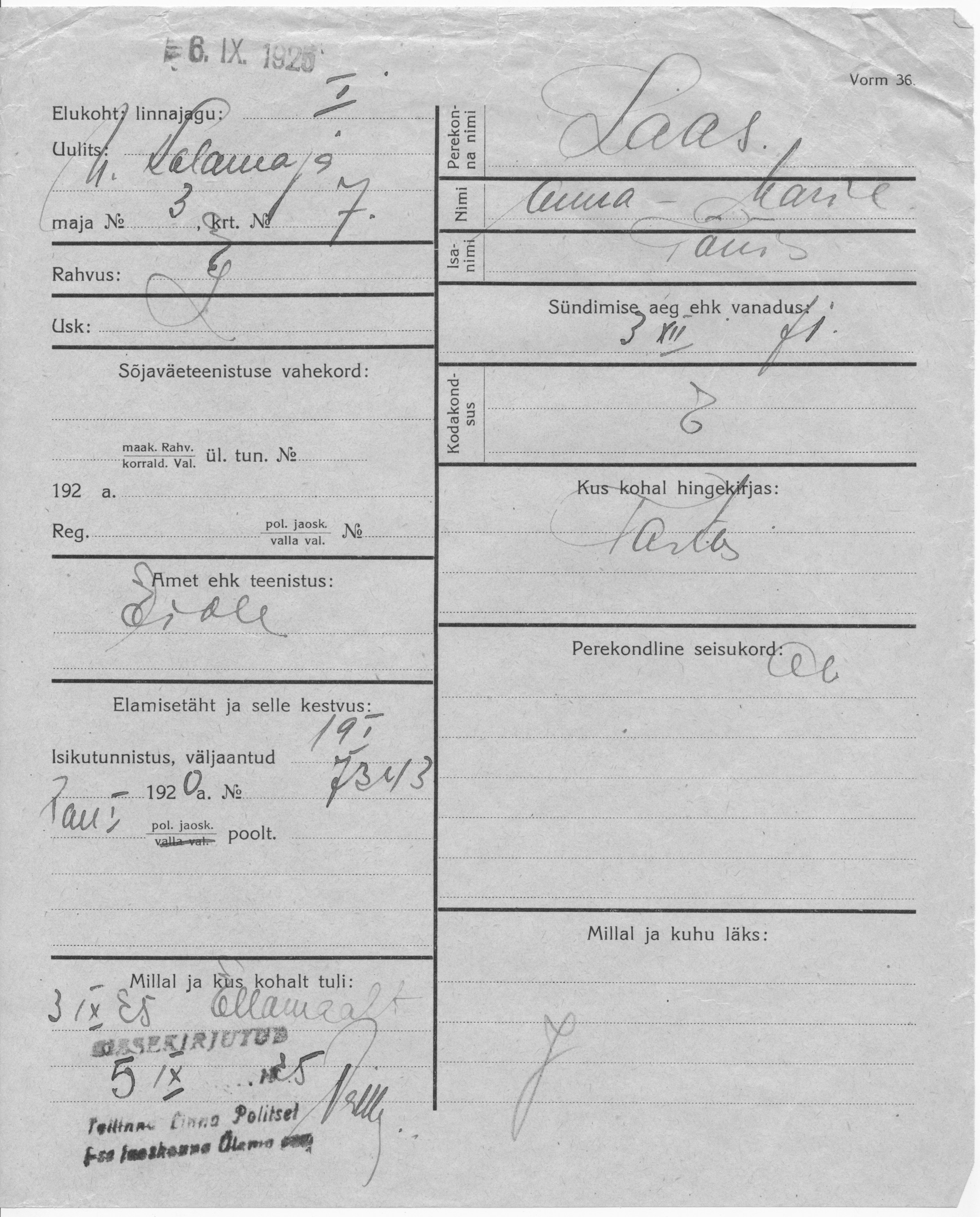 Laas, Anna-Marie, Tõnis