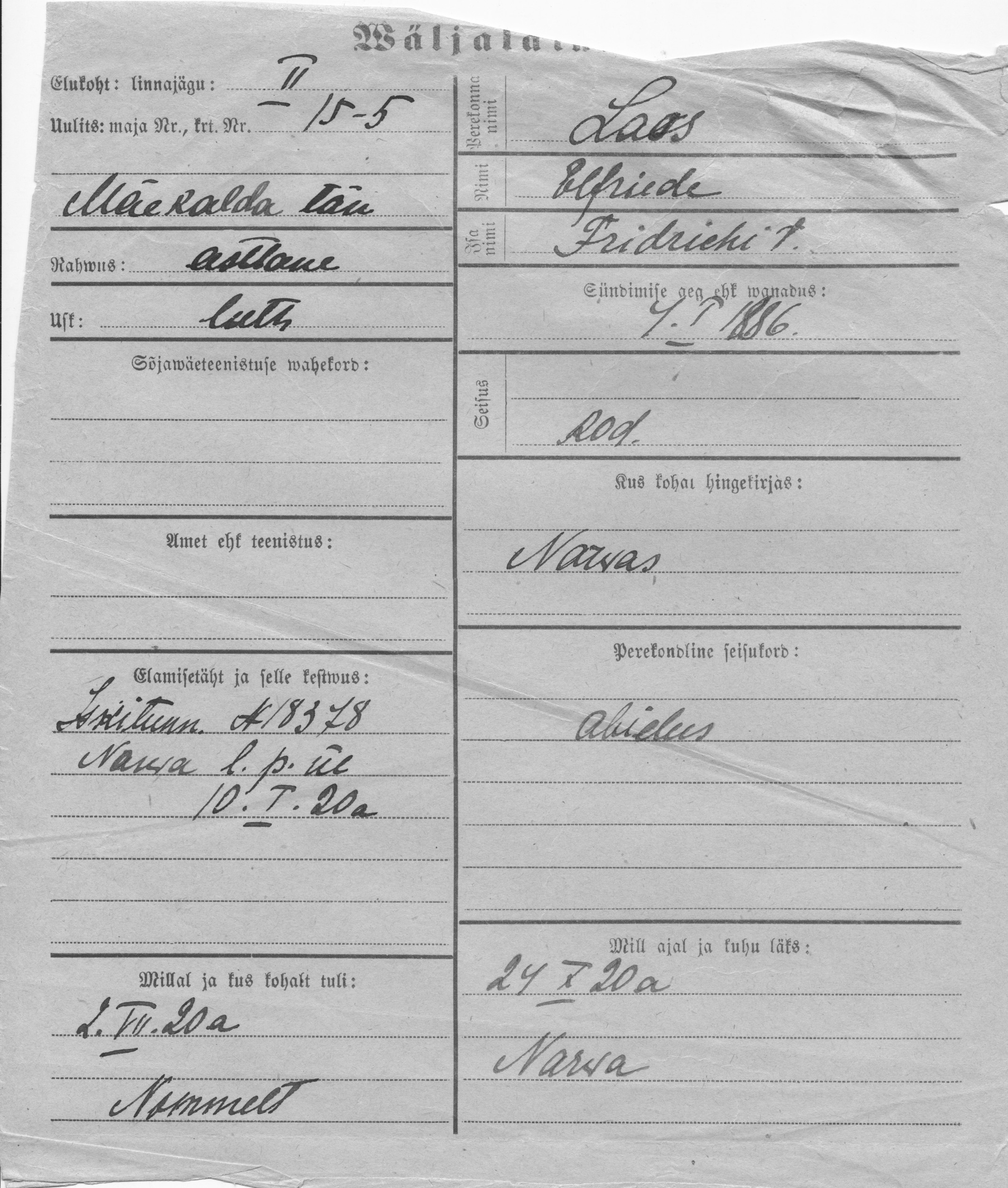 Laas, Elfriede, Friedrich