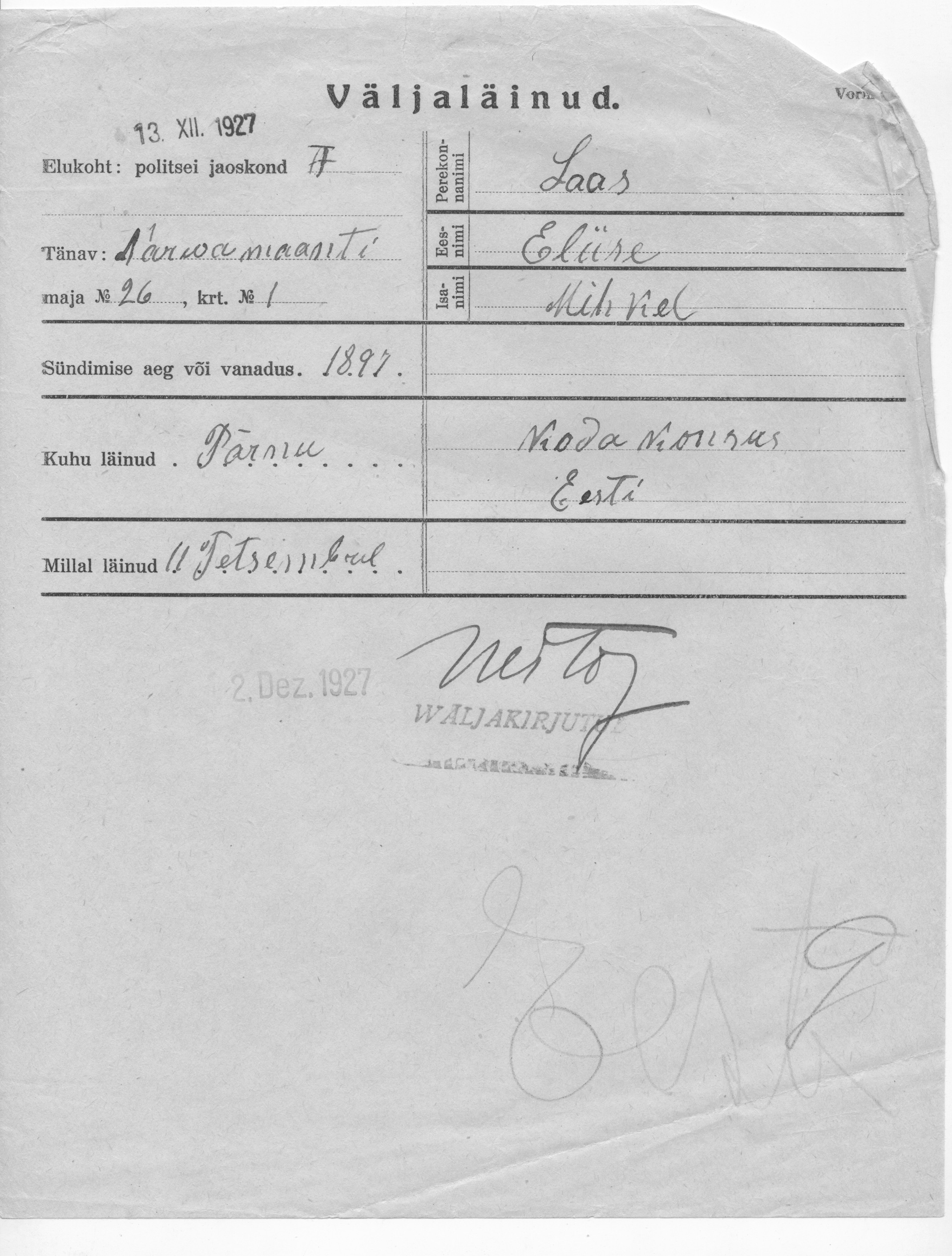 Laas, Eliise, Mihkel