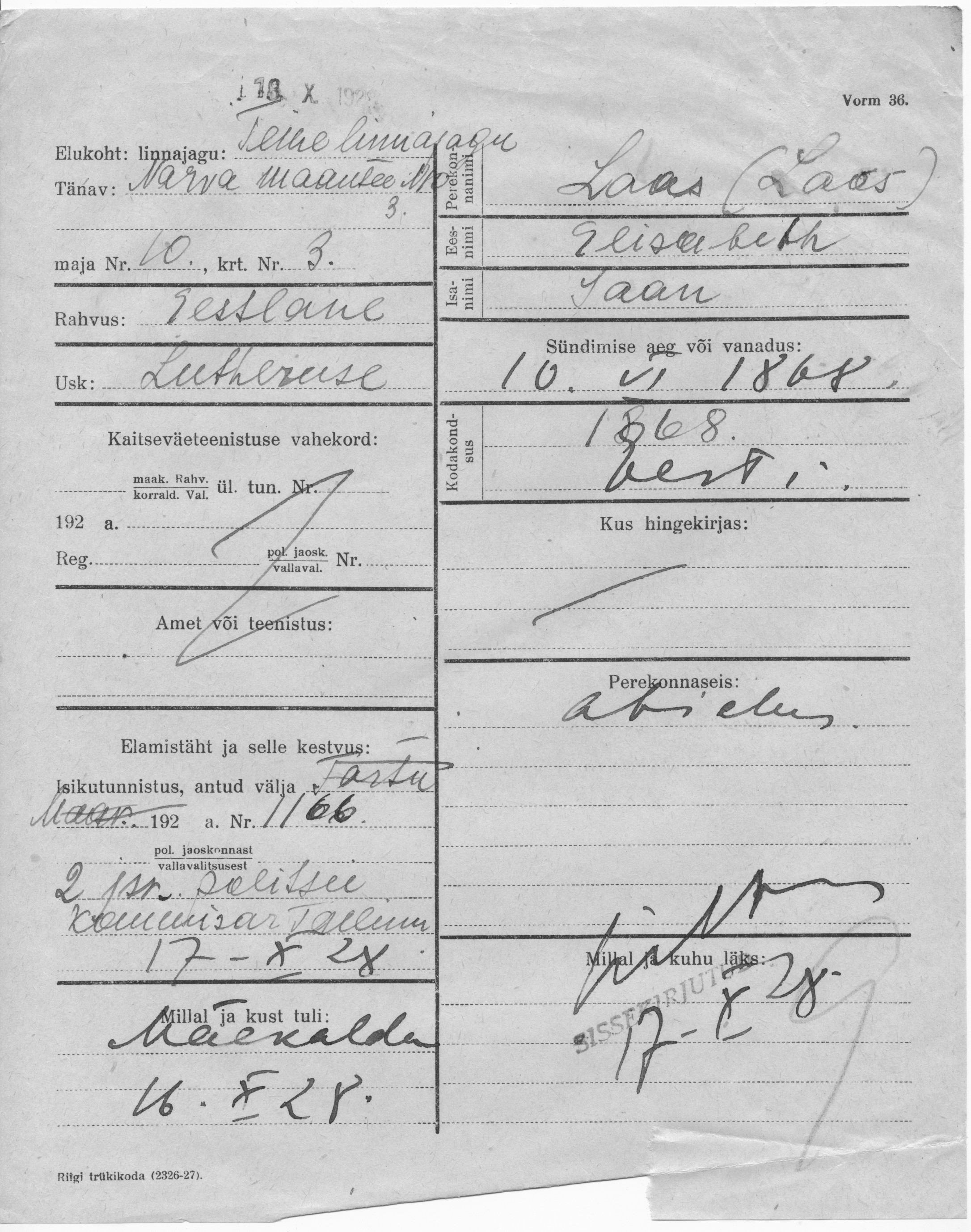 Laas, Elisabeth, Jaan