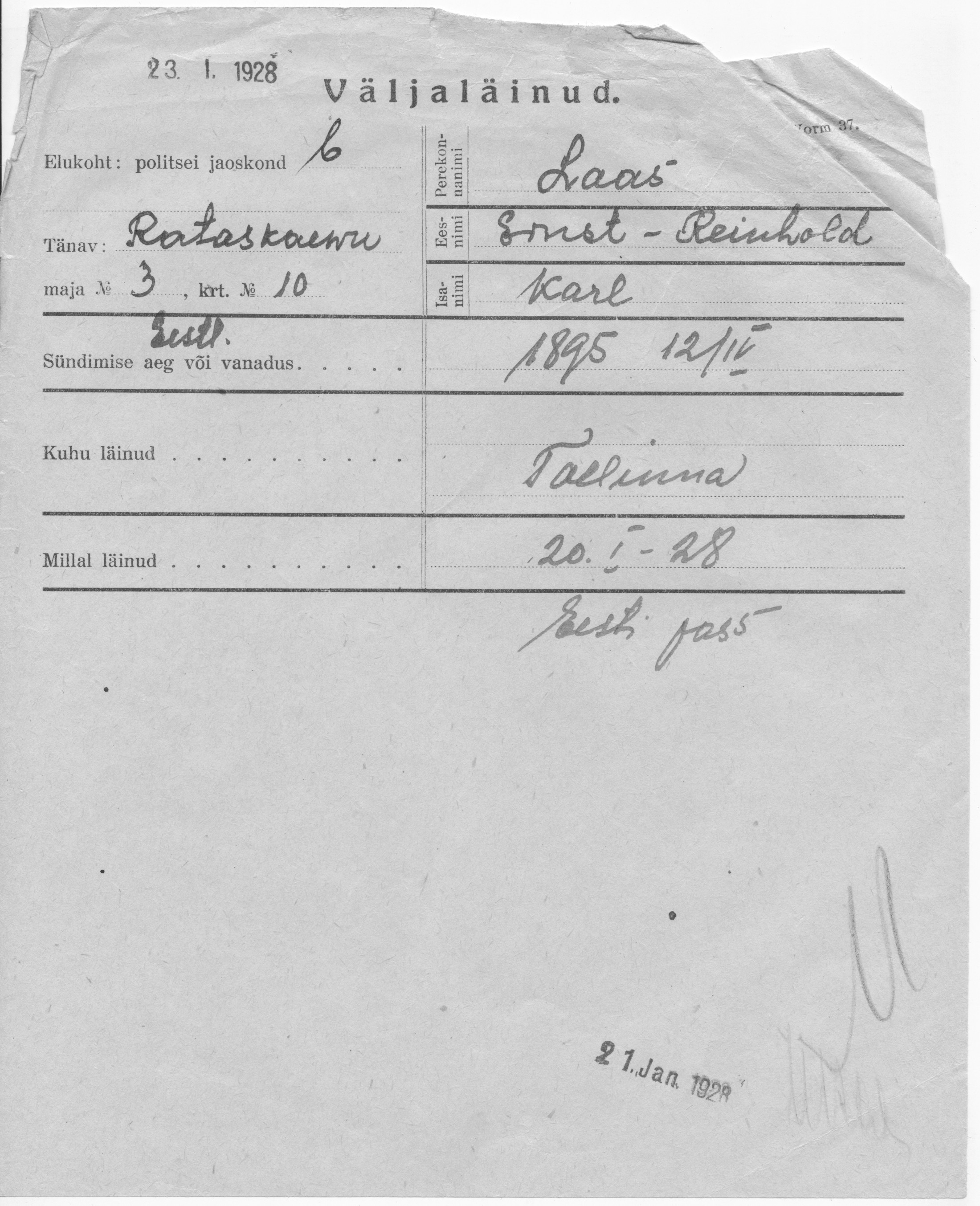 Laas, Ernst-Reinhold, Karl