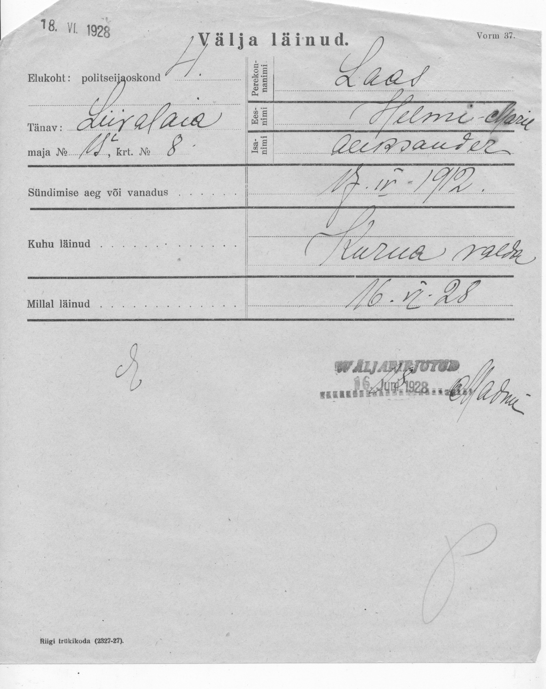 Laas, Helmi-Marie, Aleksander