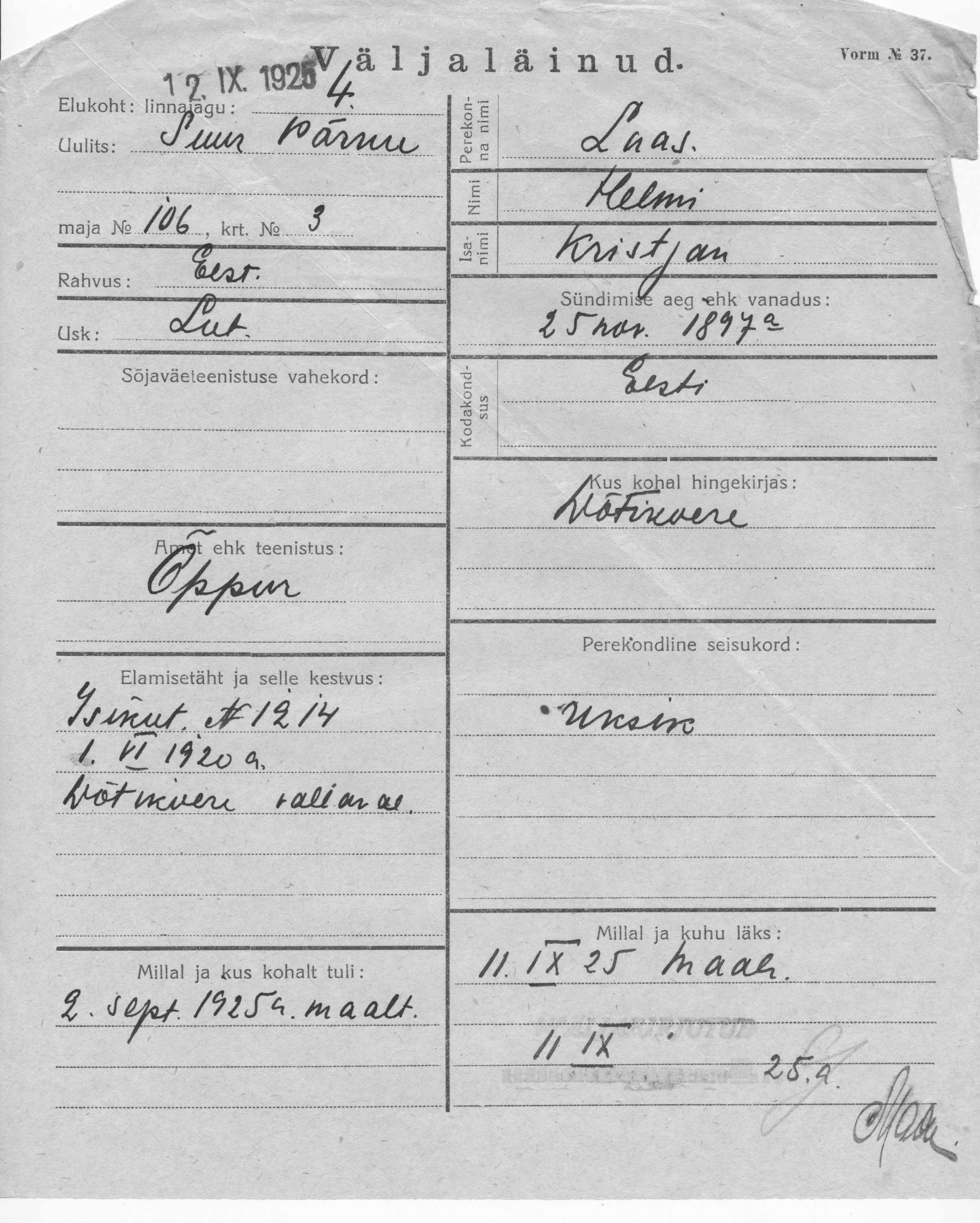 Laas, Helmi, Kristjan