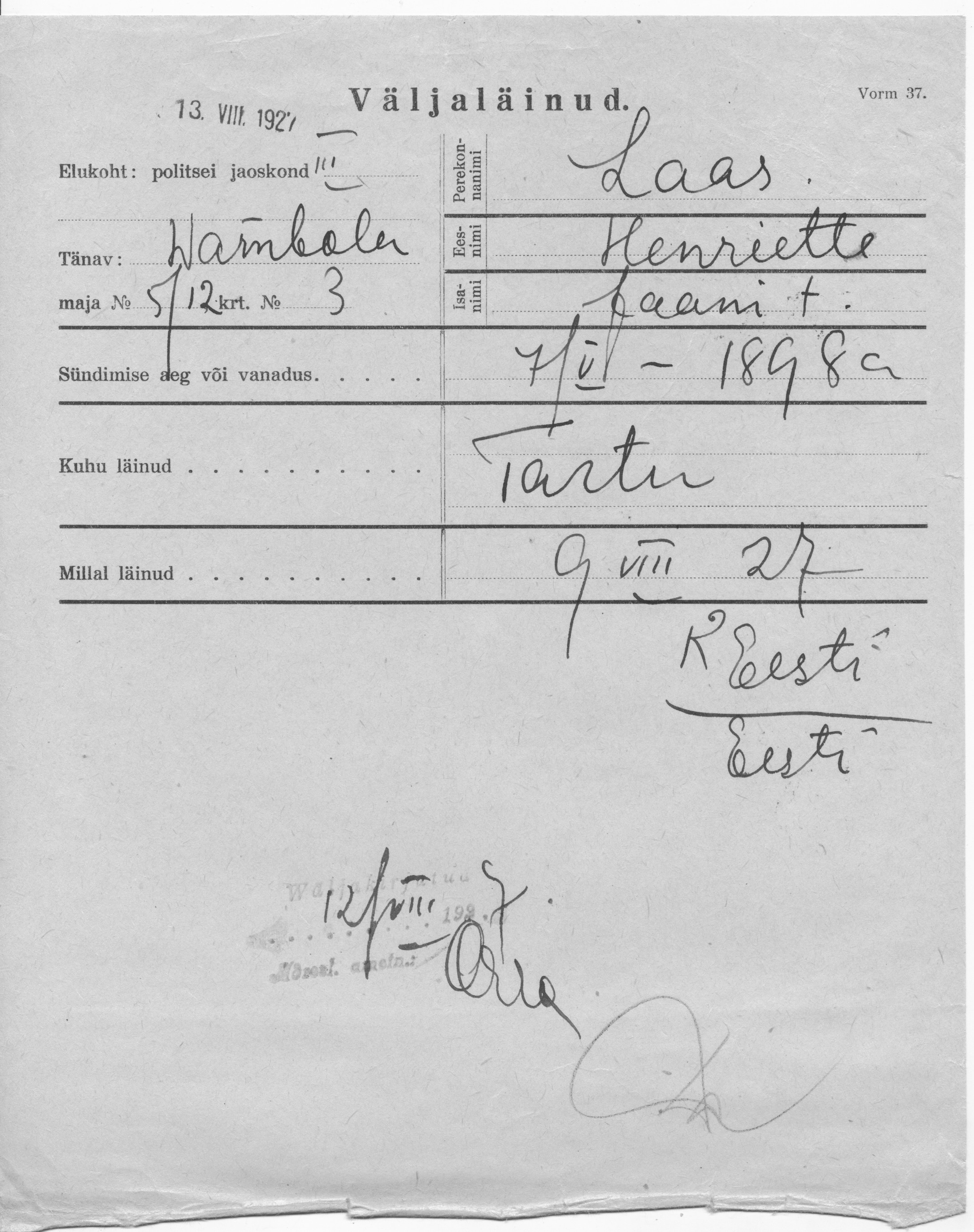 Laas, Henriette, Jaan