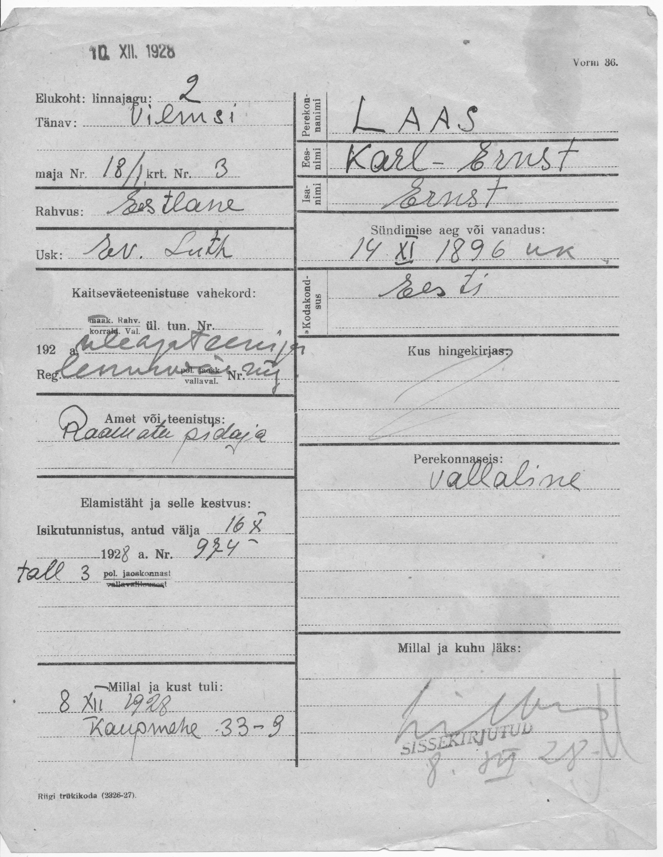 Laas, Karl-Ernst, Ernst