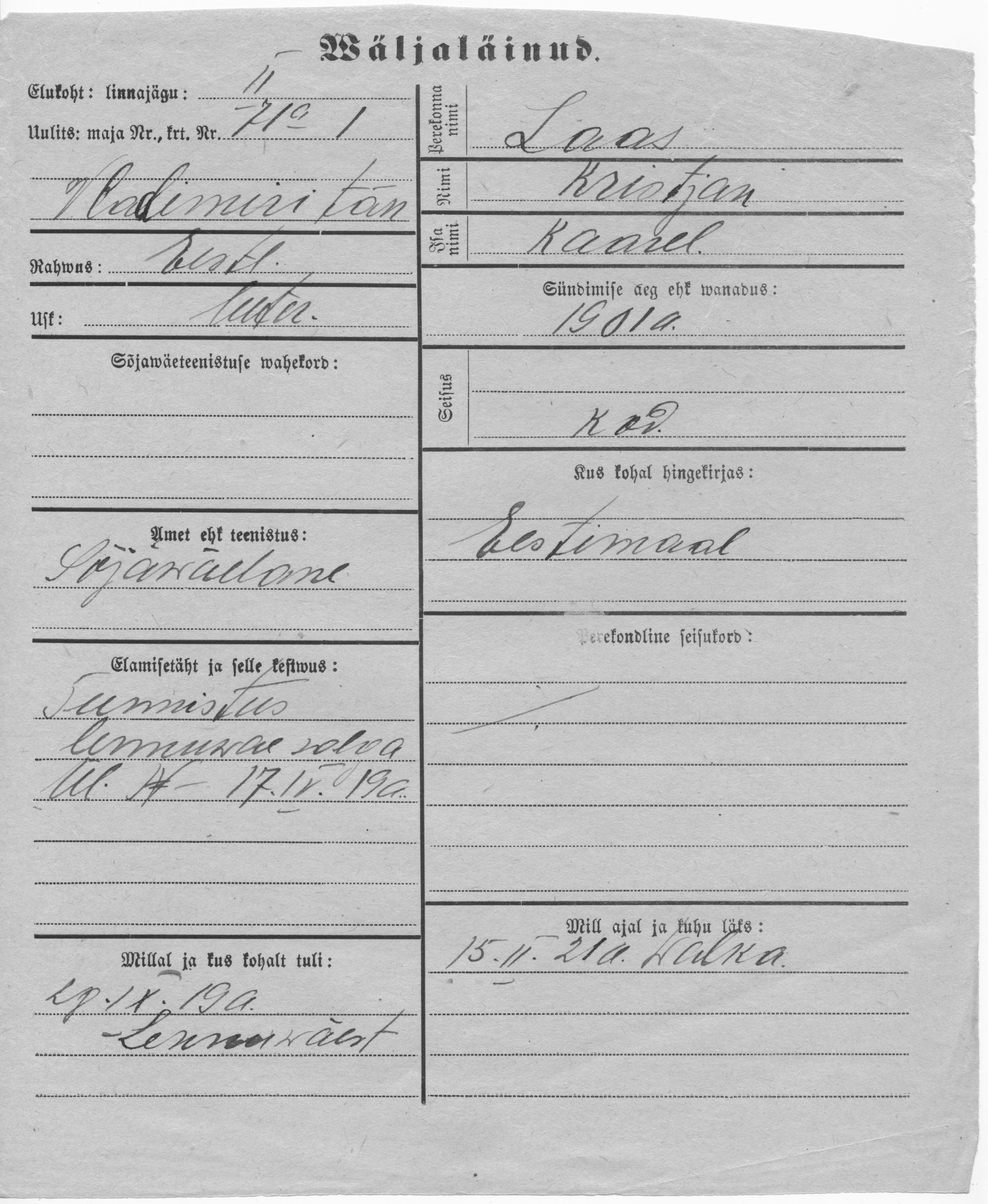 Laas, Kristjan, Kaarel