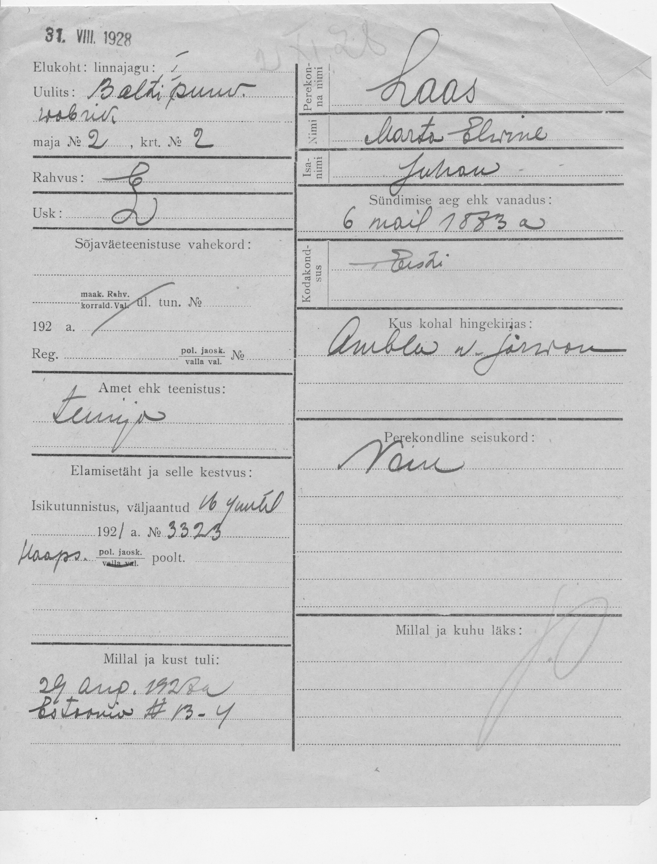 Laas, Marta-Elwine, Juhan