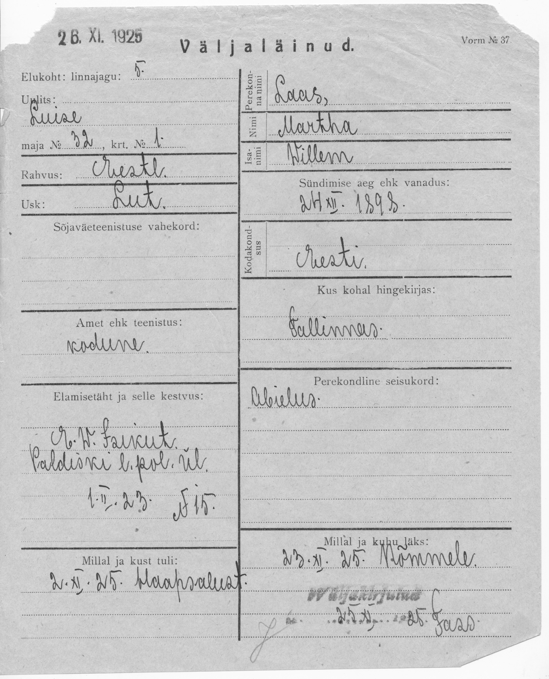 Laas, Martha, Willem