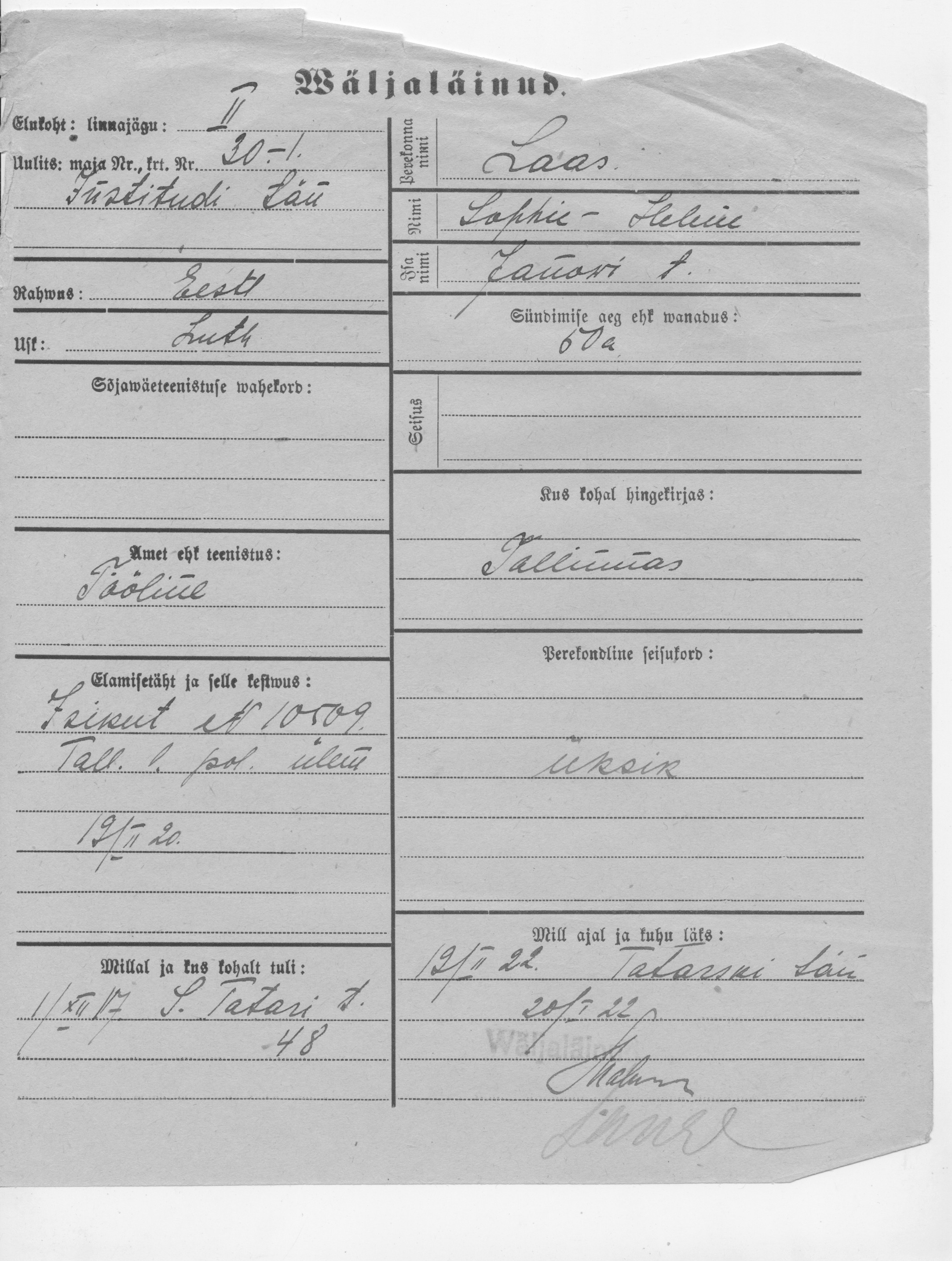 Laas, Sophie-Helene, Janow