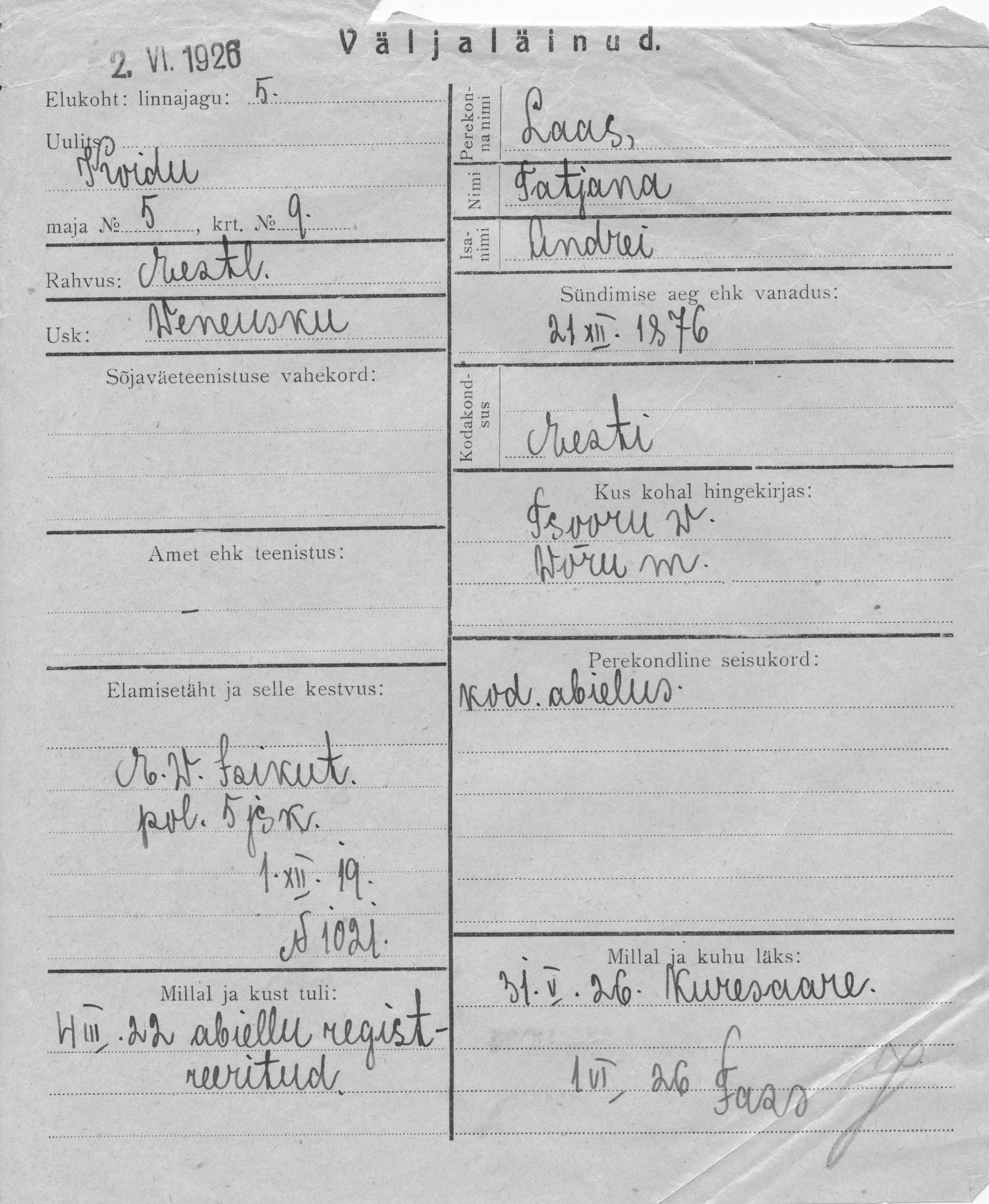 Laas, Tatjana, Andrei