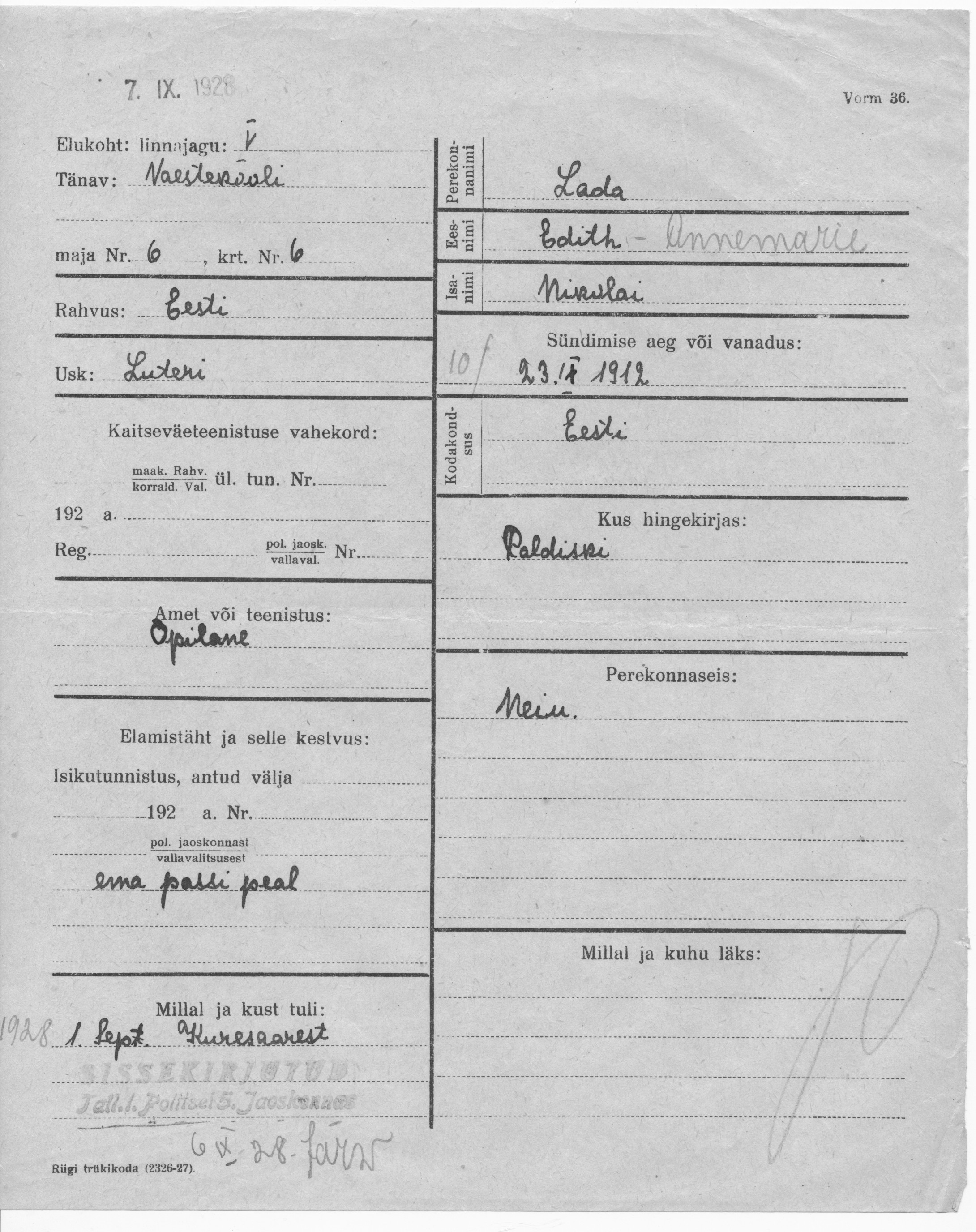 Lada, Edith-Annemarie, Nikolai