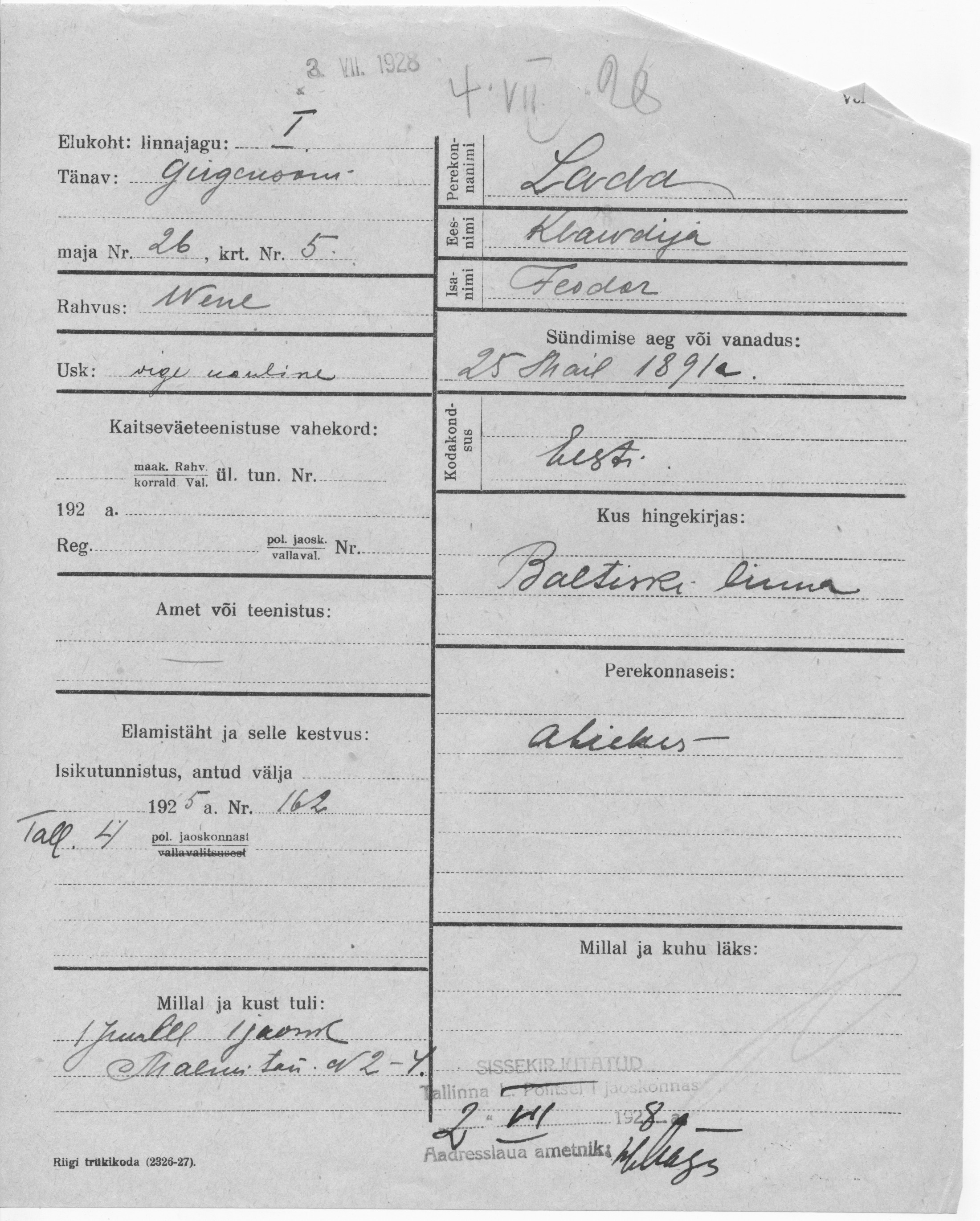 Lada, Klawdia, Feodor